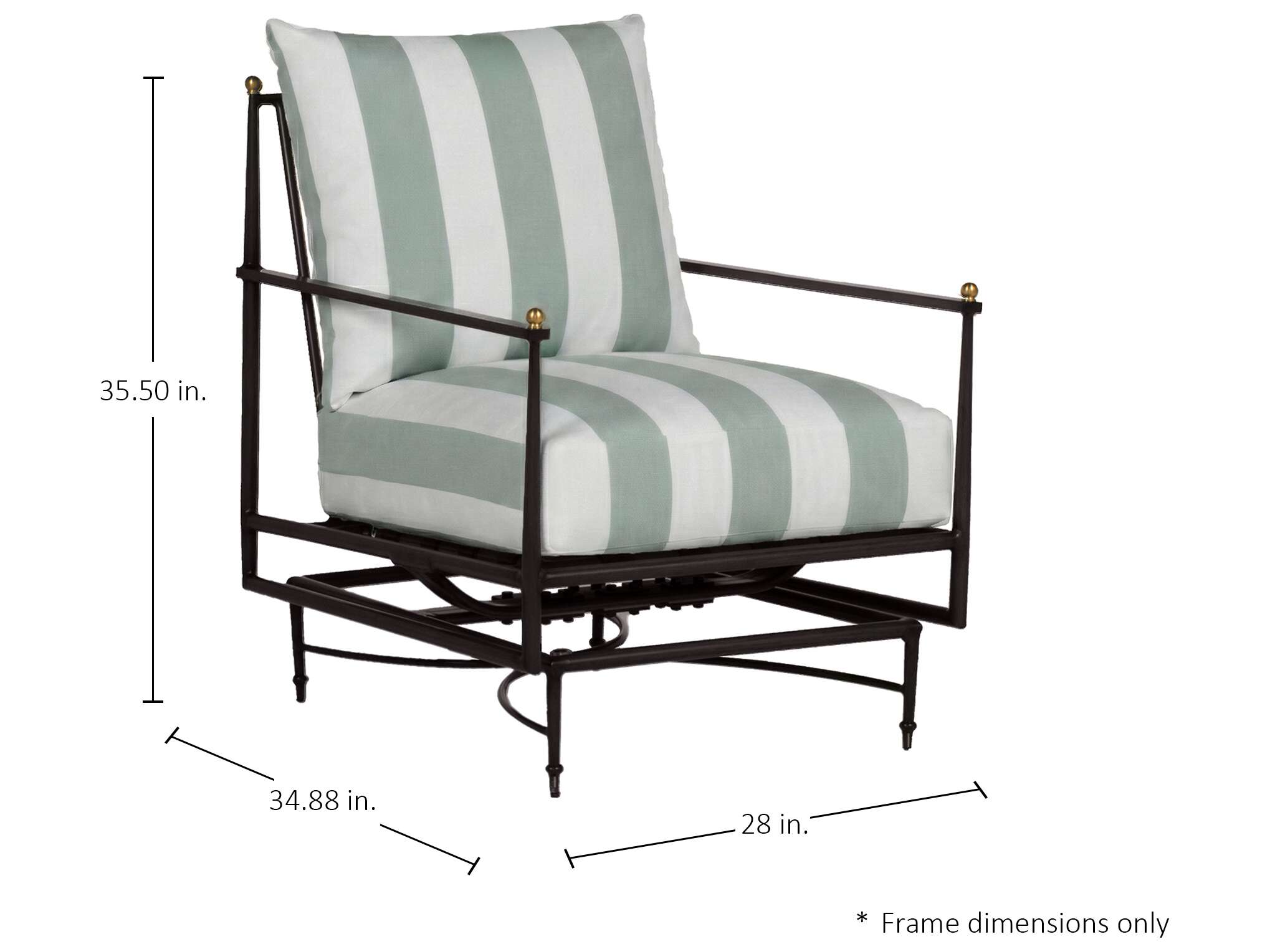 Summer Classics Roma Quick Ship Wrought Aluminum Cushion Lounge Chair