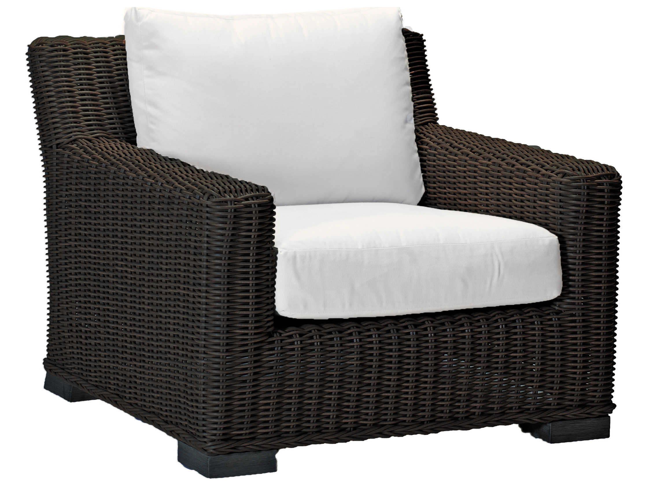 Summer Classics Rustic Wicker Outdoor Lounge Chair with Cushion