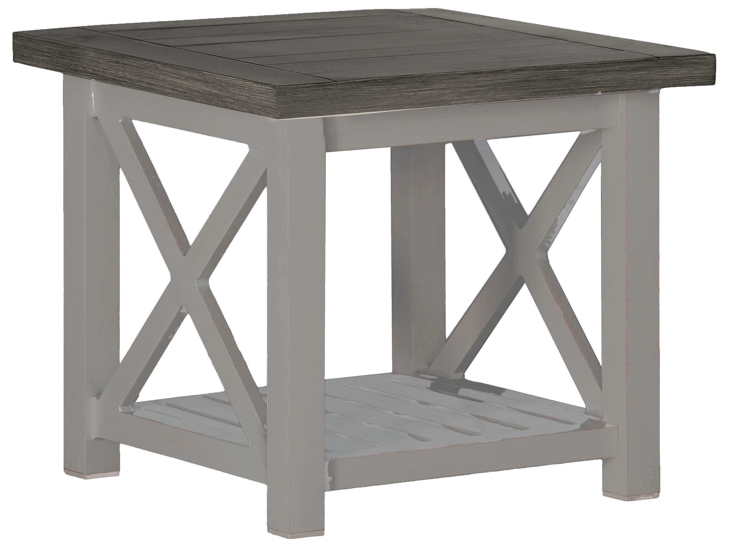 Summer Classics Cahaba Slate Grey Aluminum Square Outdoor Patio End Table