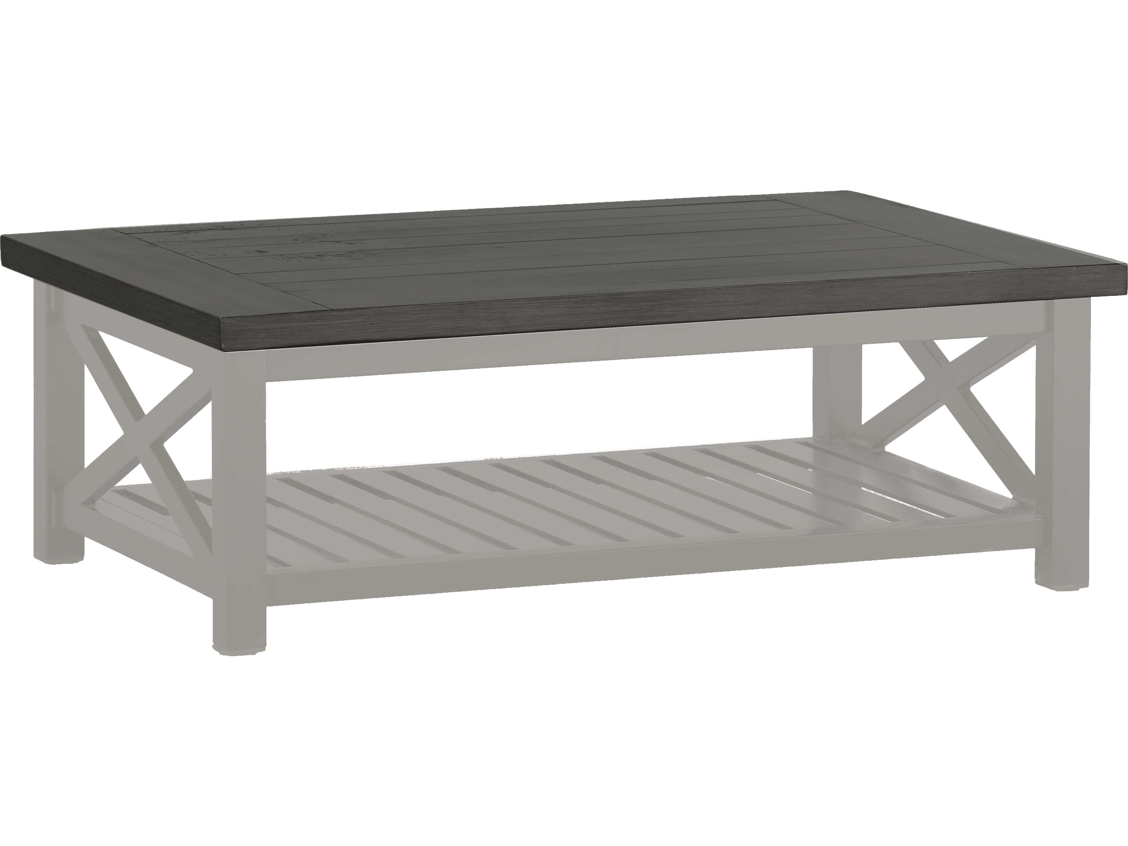 Summer Classics Cahaba Slate Grey Aluminum Rectangular Outdoor Patio Coffee Table
