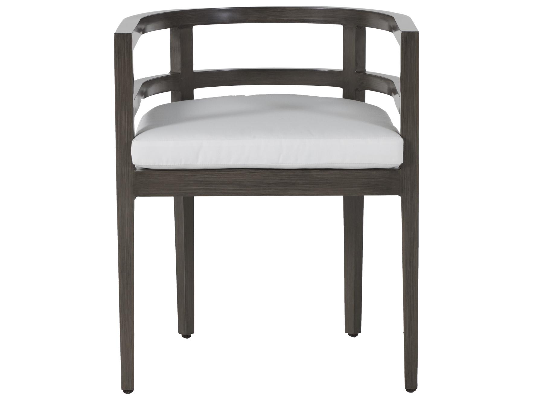 Summer Classics Santa Barbara Aluminum Slate Grey Outdoor Dining Arm Chair