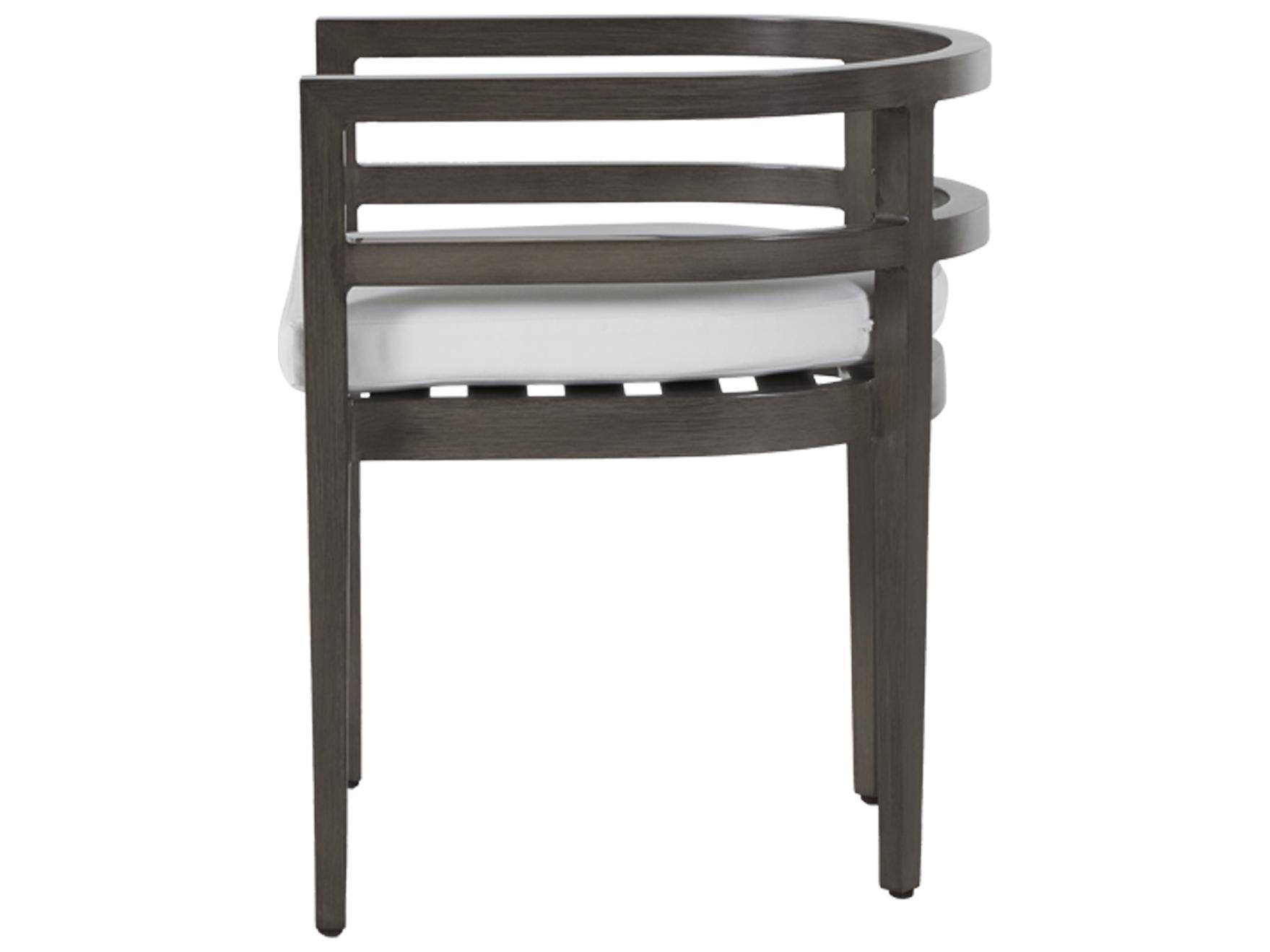 Summer Classics Santa Barbara Aluminum Slate Grey Outdoor Dining Arm Chair