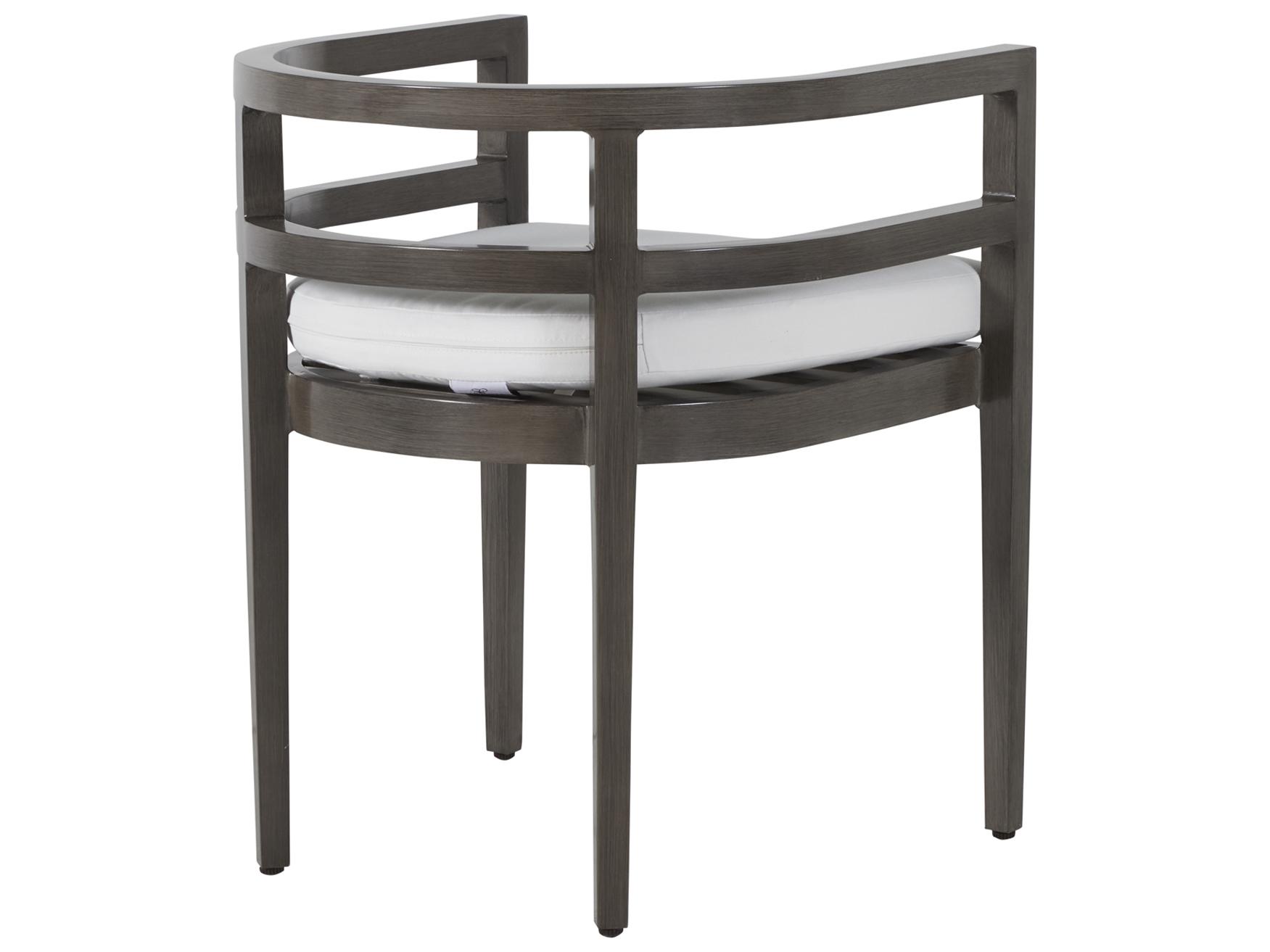 Summer Classics Santa Barbara Aluminum Slate Grey Outdoor Dining Arm Chair