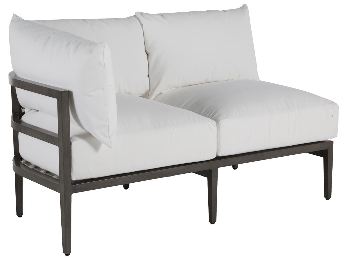 Summer Classics Santa Barbara Aluminum Slate Grey Left Arm Patio Loveseat