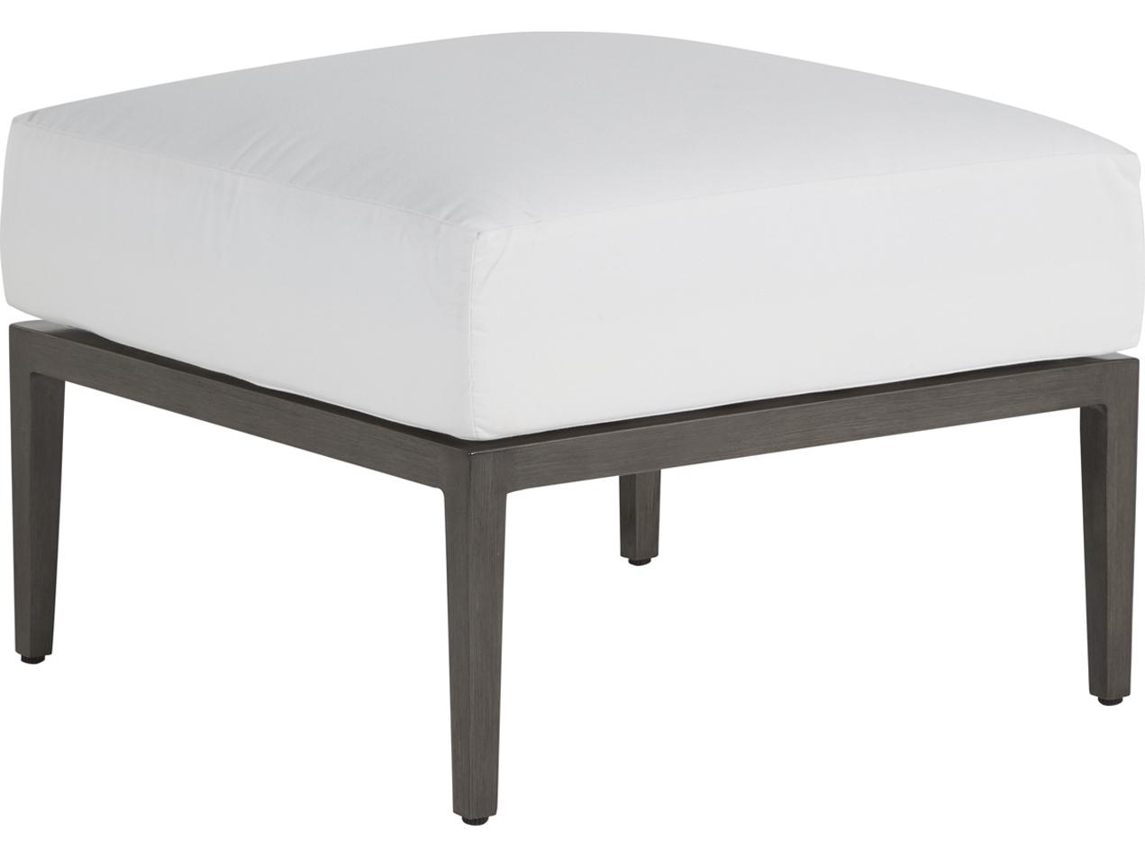 Summer Classics Santa Barbara Aluminum Slate Grey Outdoor Patio Ottoman