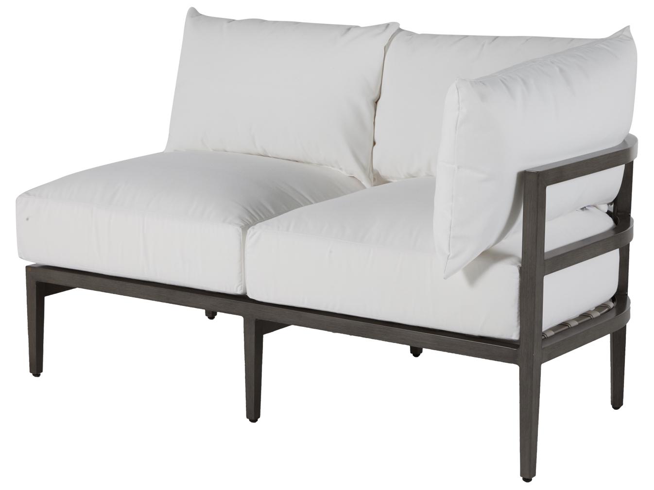 Summer Classics Santa Barbara Aluminum Slate Grey Right Arm Outdoor Loveseat