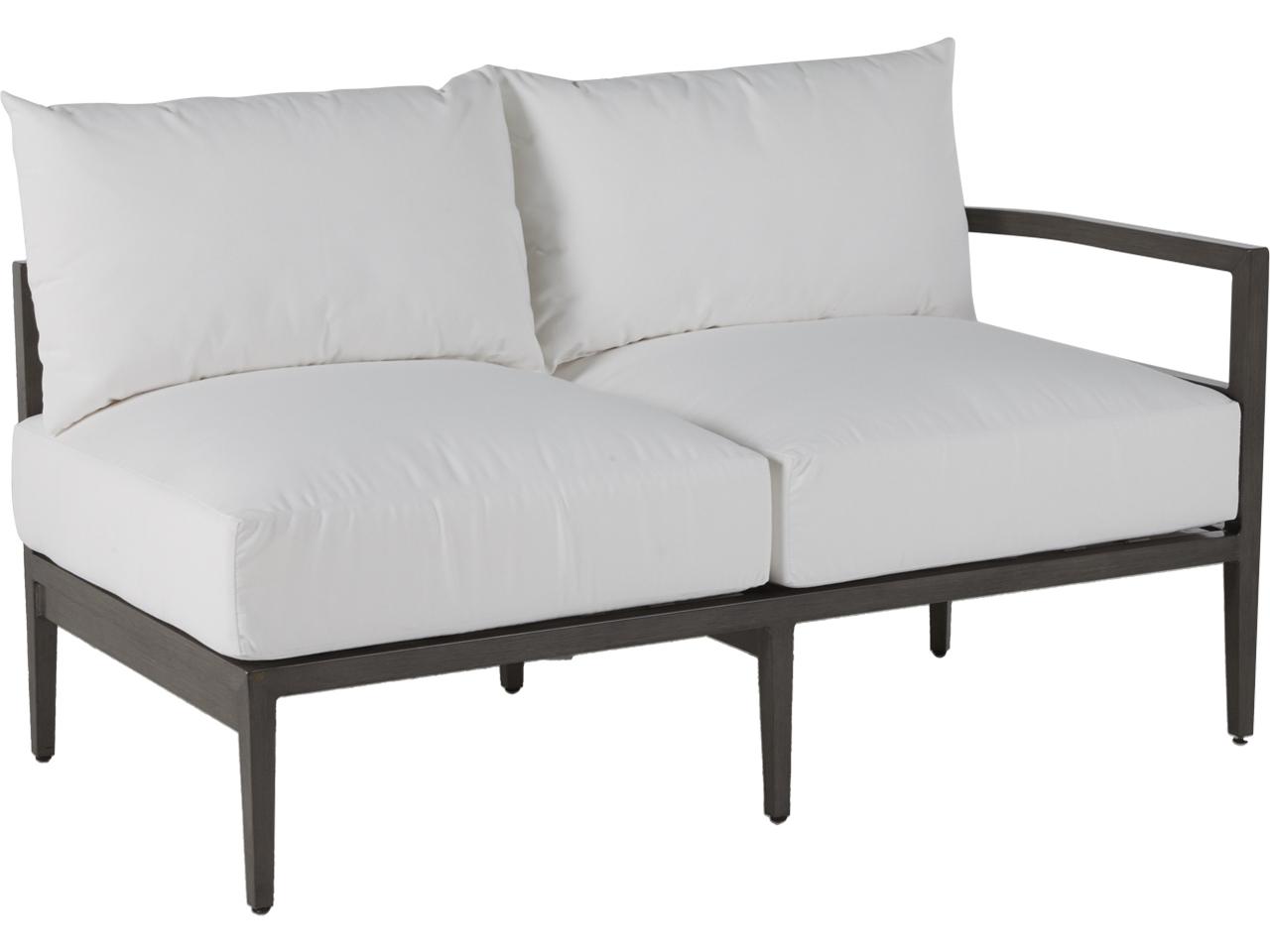 Summer Classics Santa Barbara Aluminum Slate Grey Right Arm Outdoor Loveseat