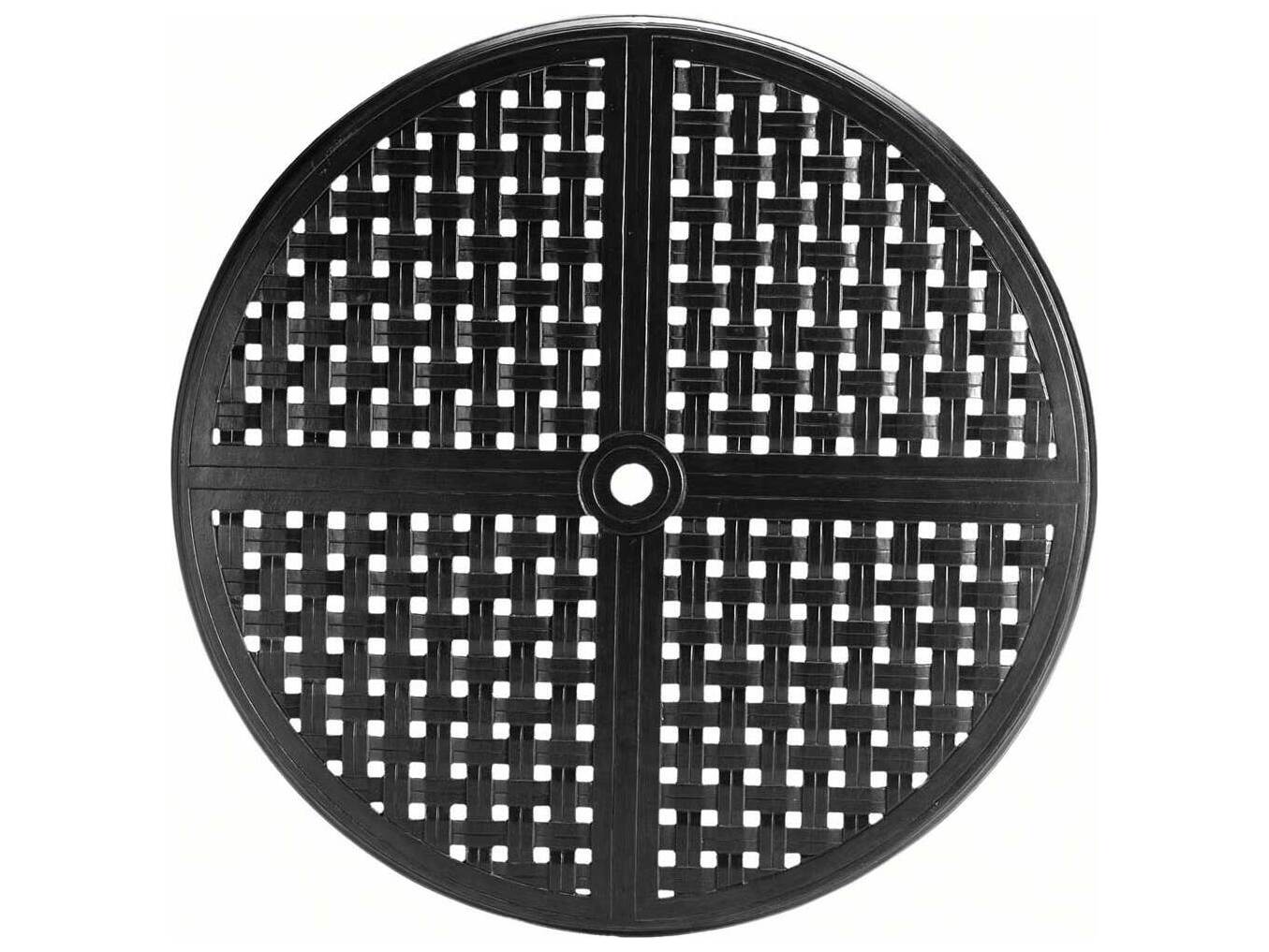 Summer Classics Double Lattice Cast Aluminum Round Table Top with Umbrella Hole