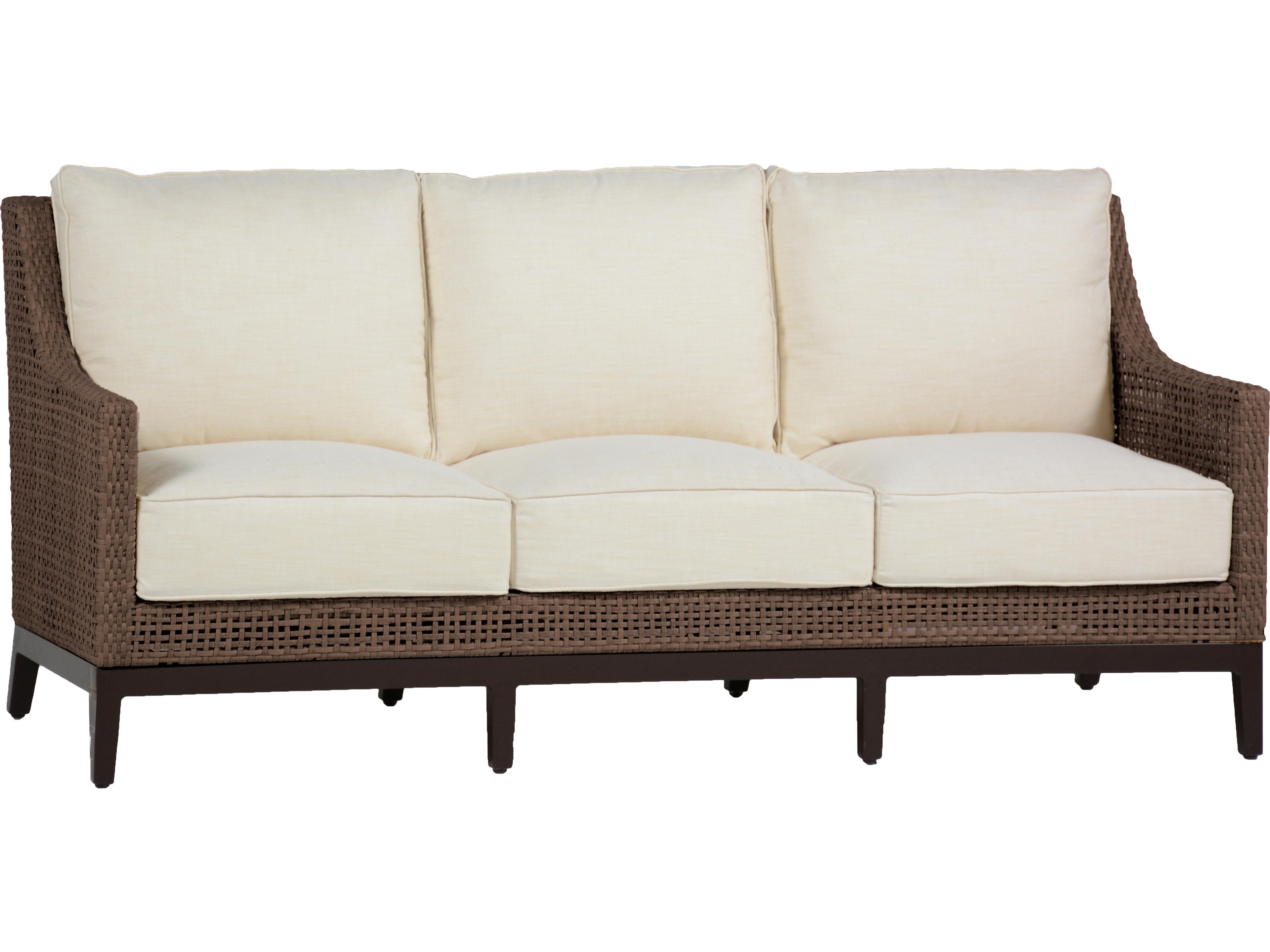 Summer Classics Peninsula Wicker Outdoor Patio Sofa with Cushion