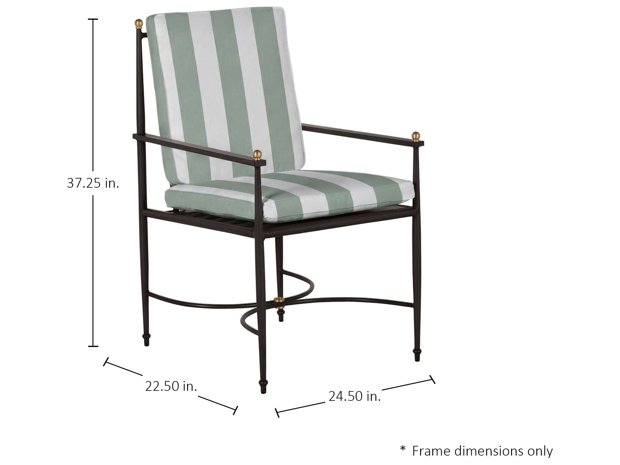 Summer Classics Roma Quick Ship Wrought Aluminum Cushion Dining Chair