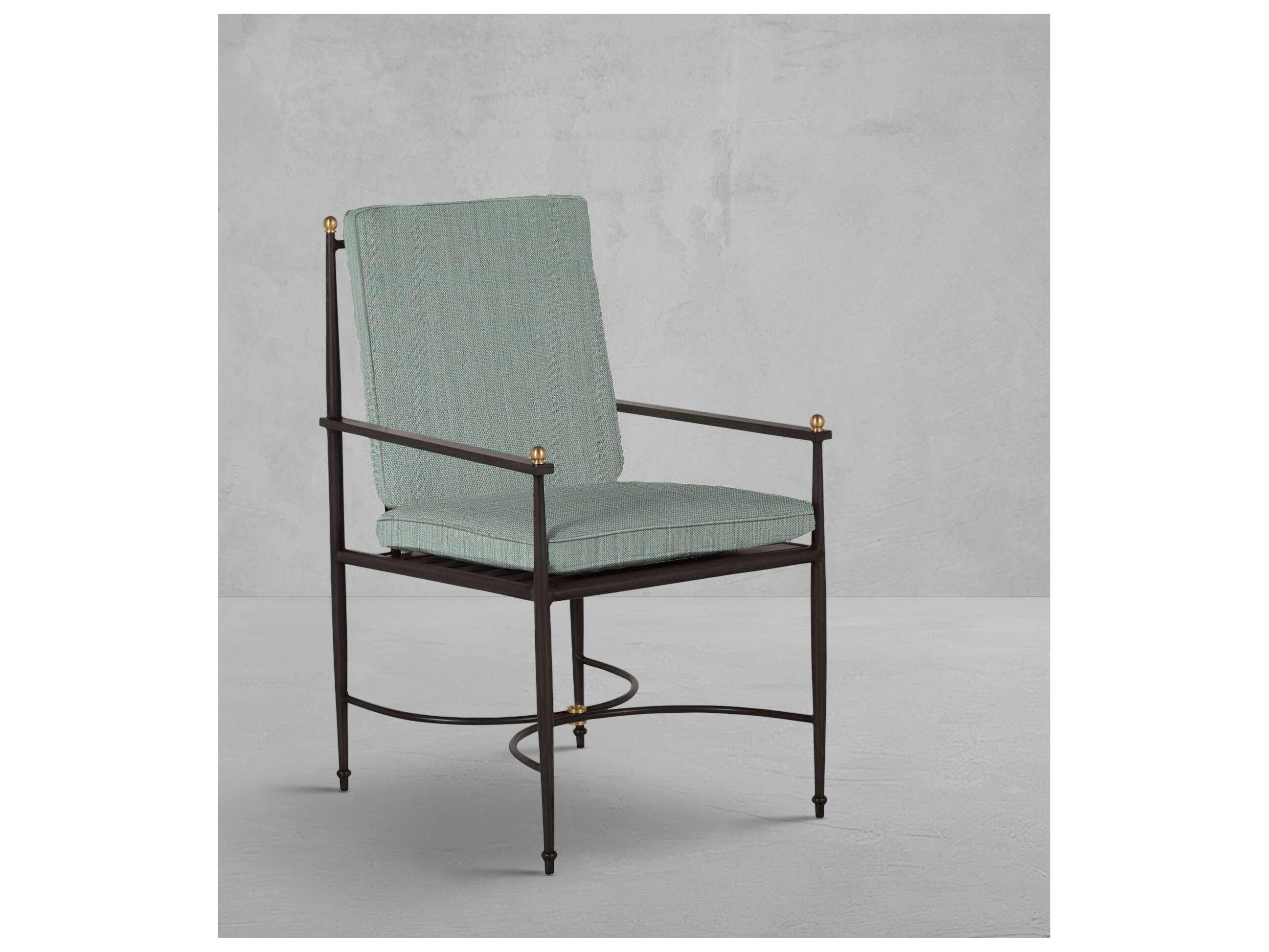 Summer Classics Roma Quick Ship Wrought Aluminum Cushion Dining Chair