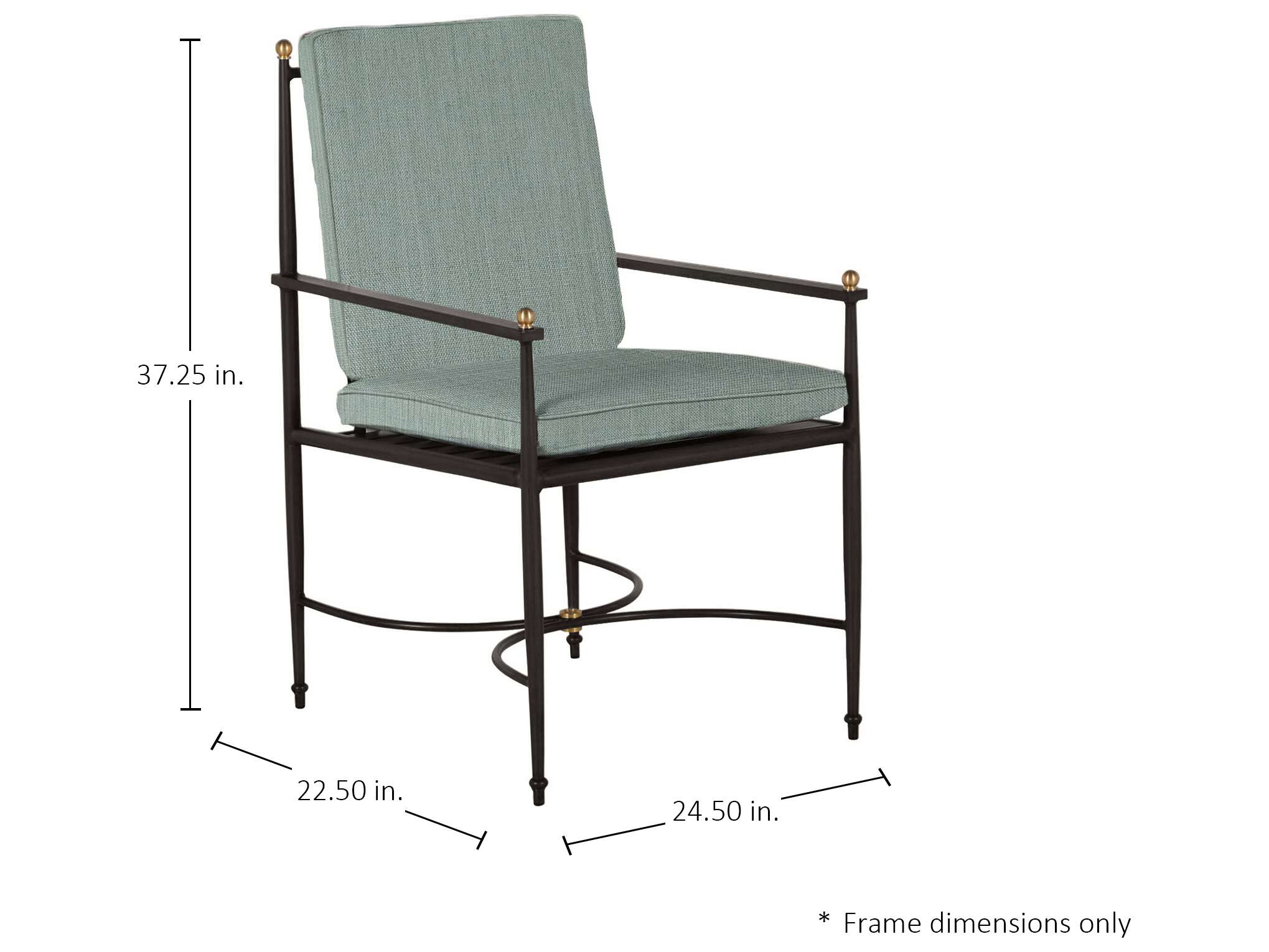 Summer Classics Roma Quick Ship Wrought Aluminum Cushion Dining Chair