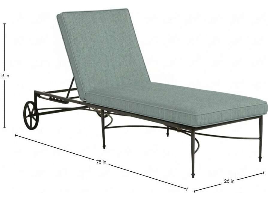 Summer Classics Roma Quick Ship Wrought Aluminum Cushion Chaise Lounge