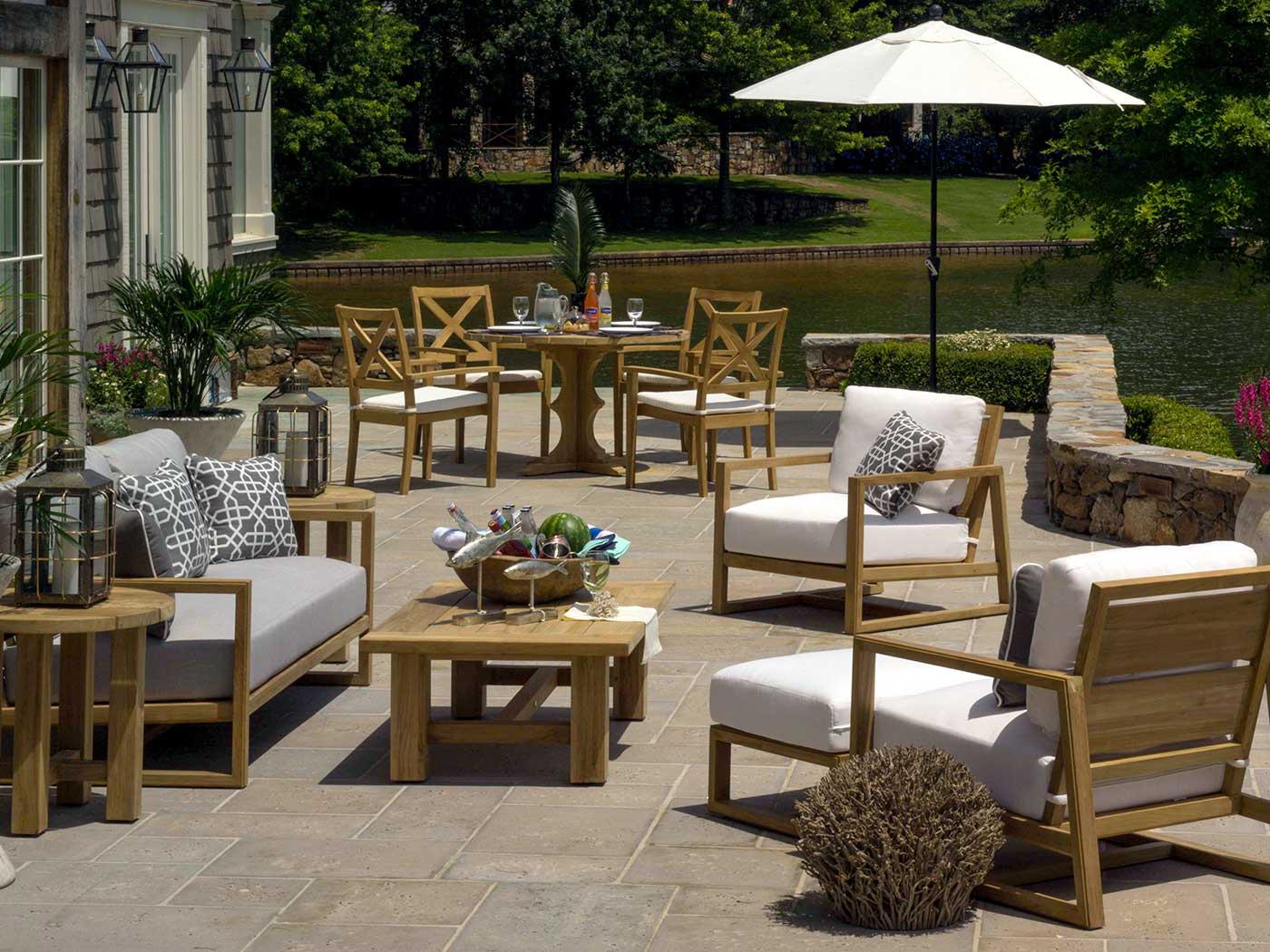 Summer Classics Avondale Teak Cushion Patio Lounge Set
