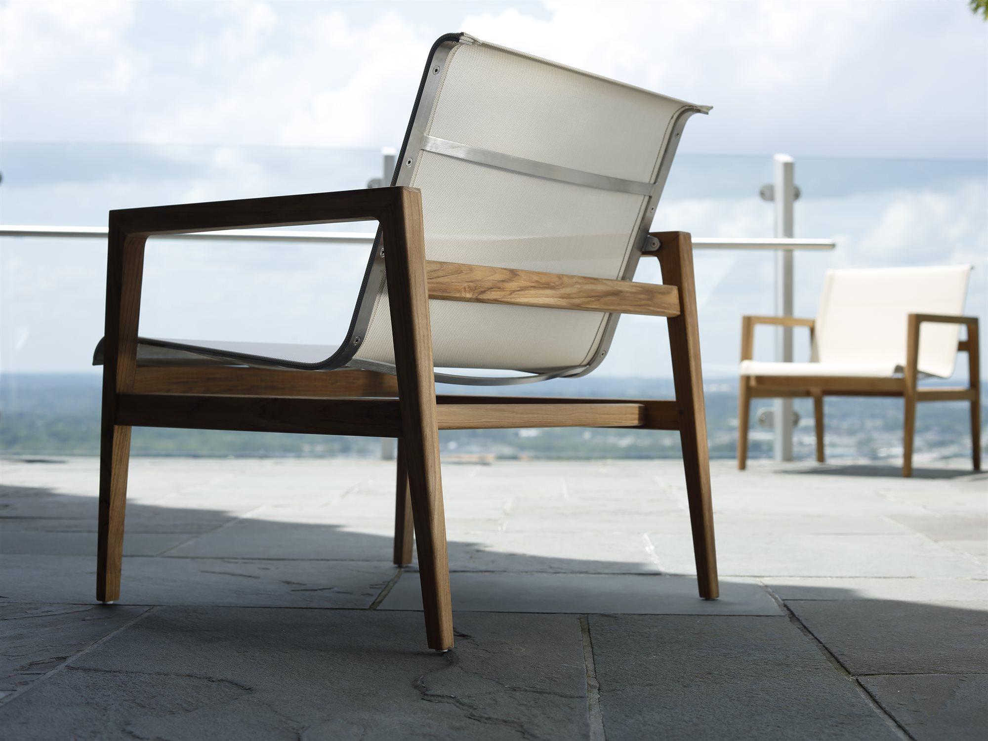 Summer Classics Coast Teak Sling Patio Lounge Set