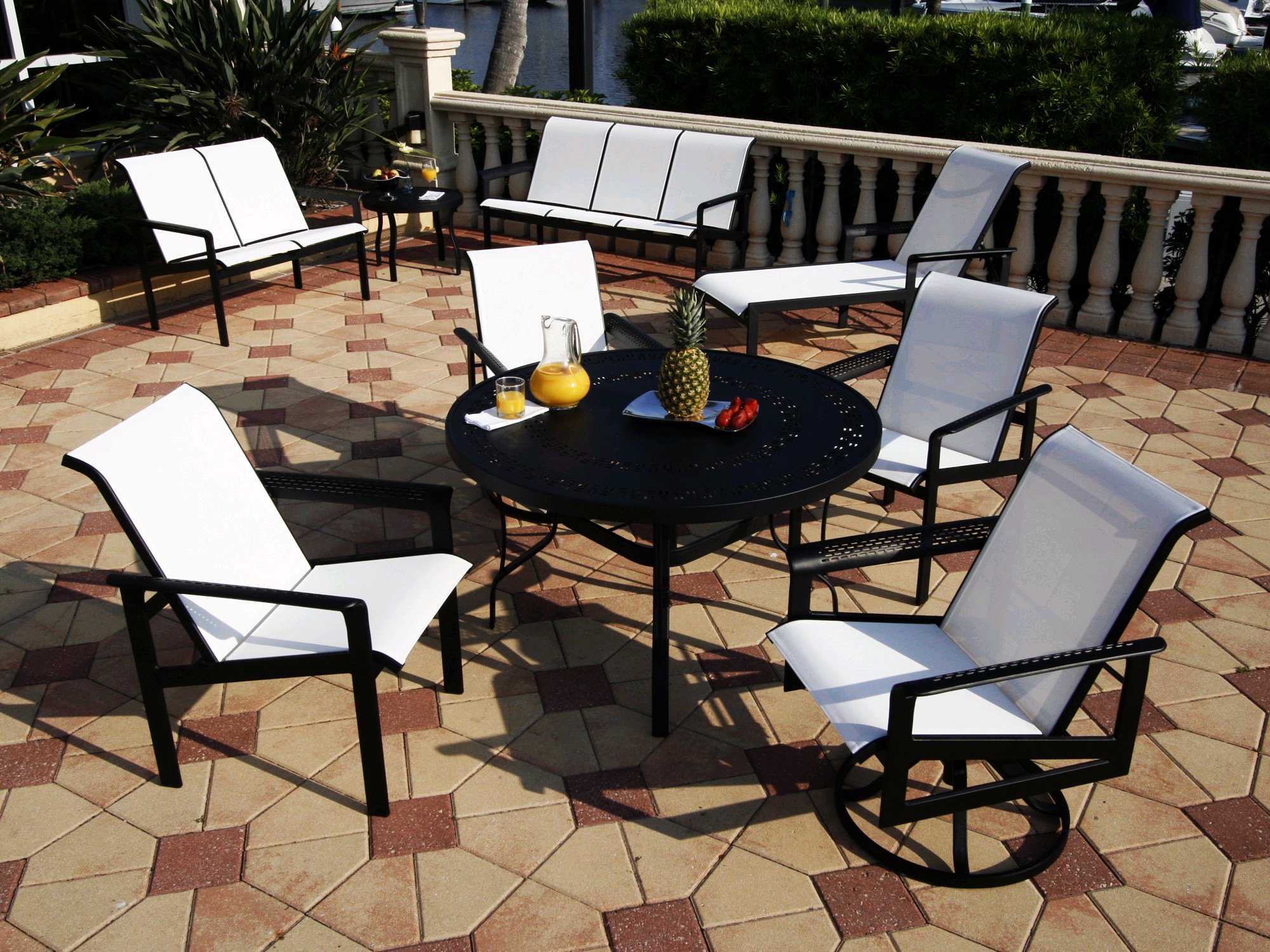 Suncoast South Beach Sling Aluminum Patio Dining Set