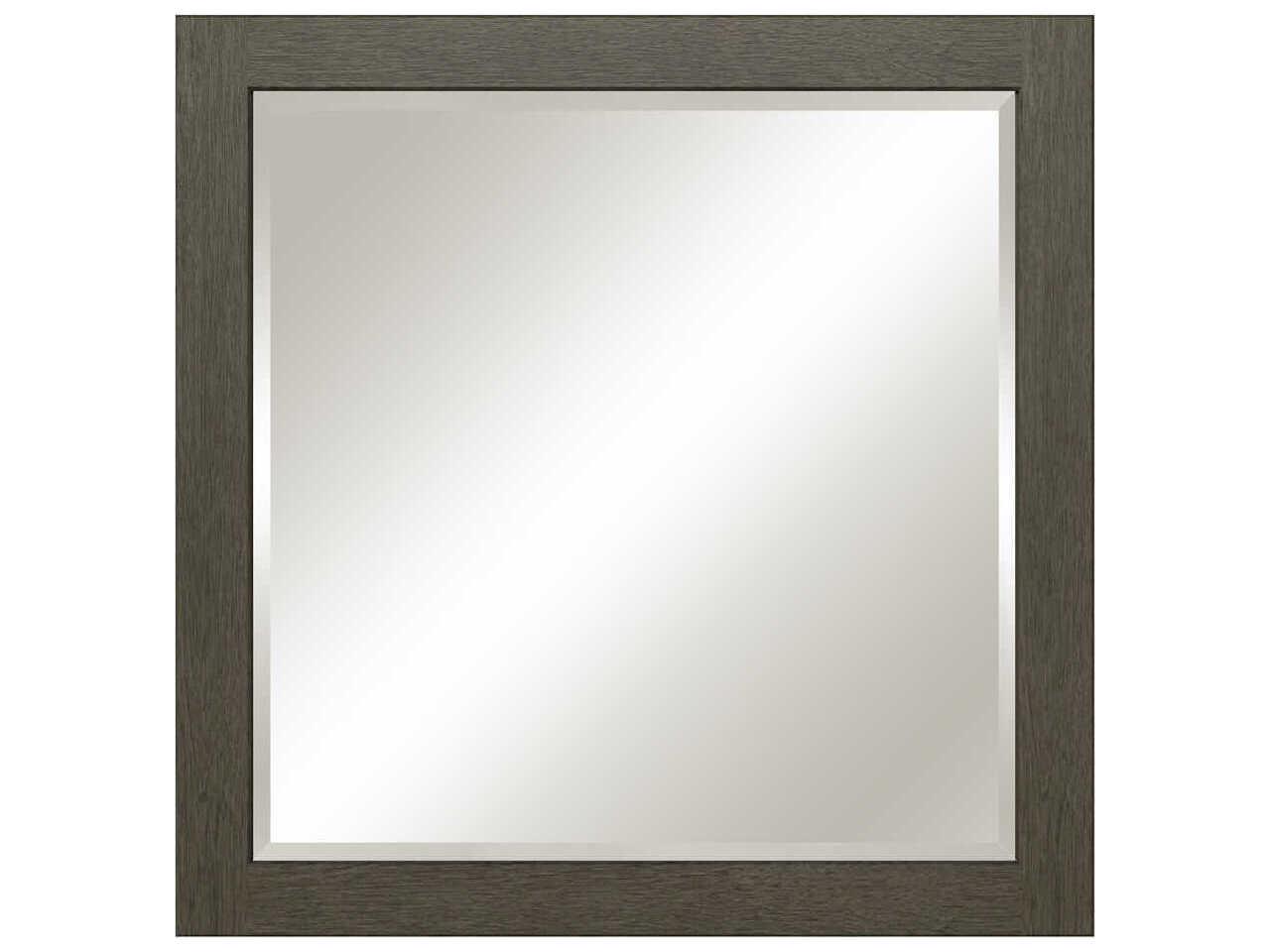Sunny Wood Livingstone Shale Grey Wall Mirror Square