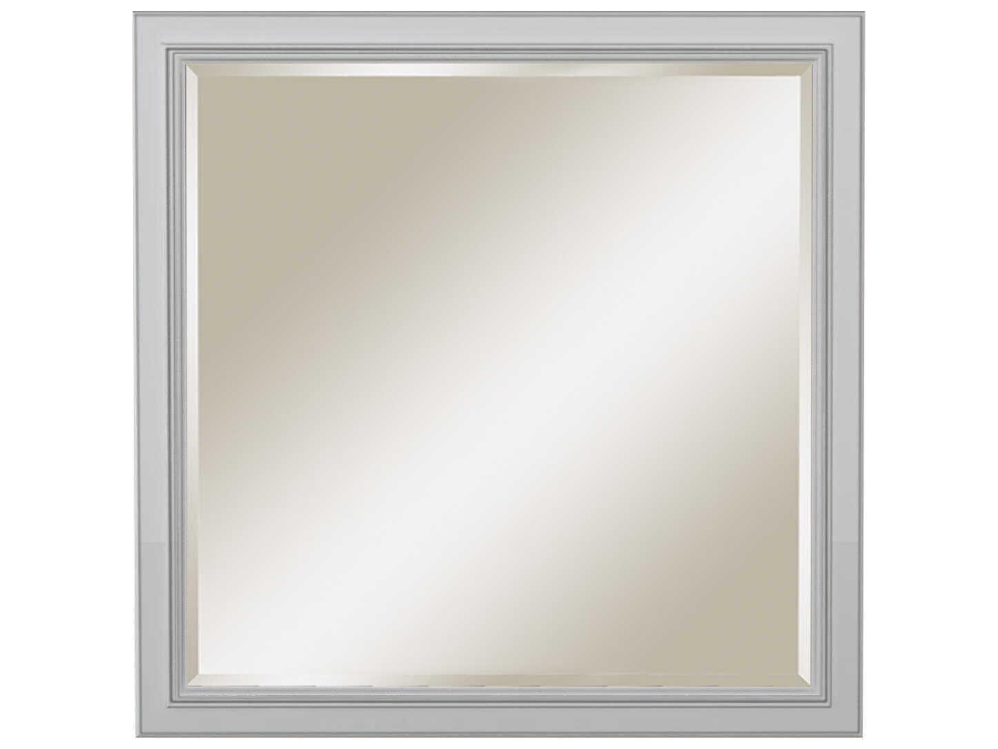 Sunny Wood Riley Fresh White Wall Mirror Square