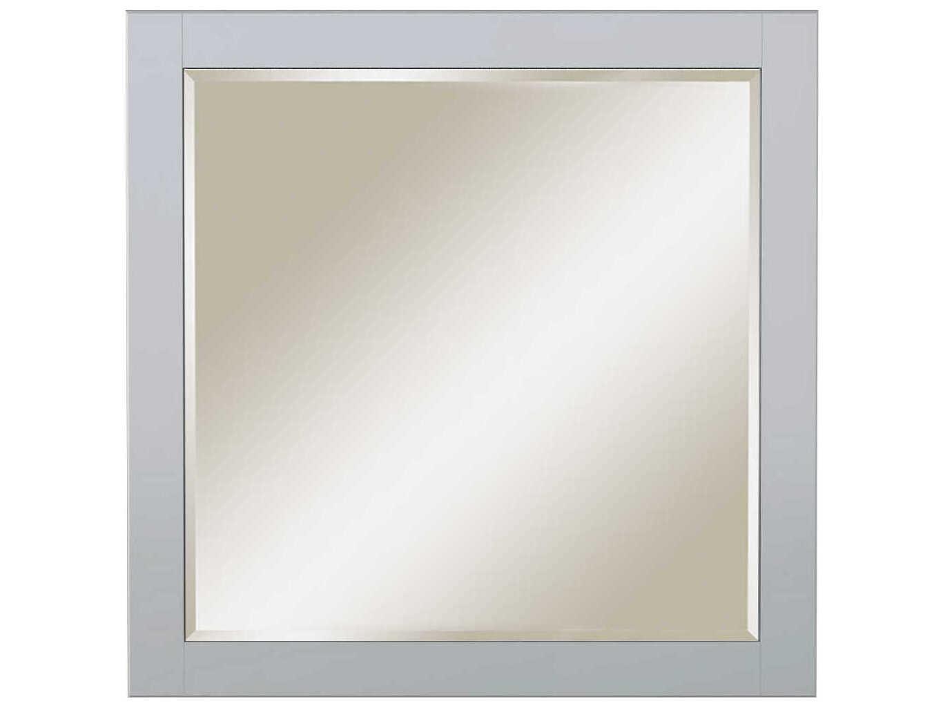Sunny Wood Shaker Hill Designer White Wall Mirror Square
