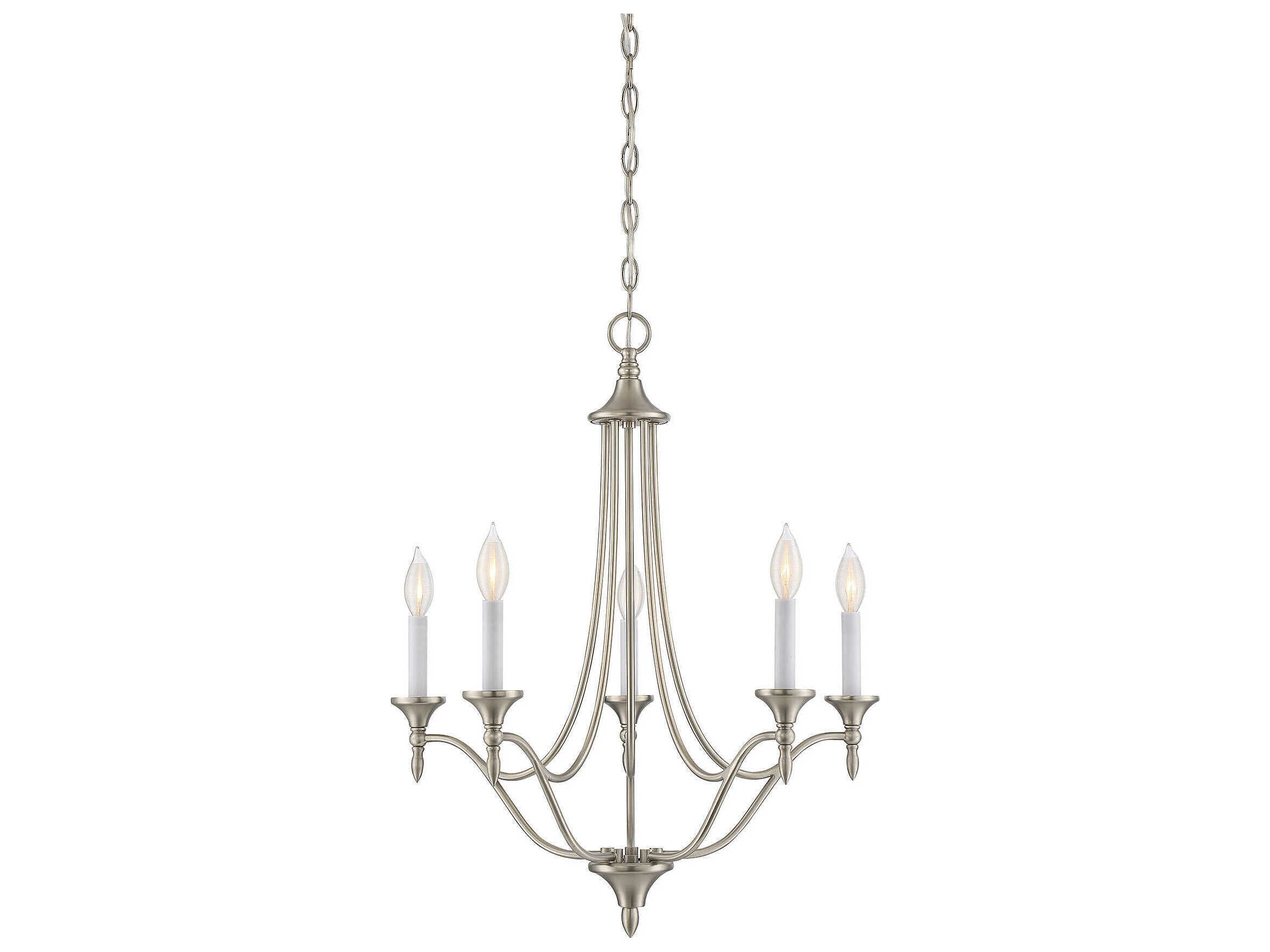 Savoy House Herndon 5-Light Satin Nickel Candelabra Chandelier