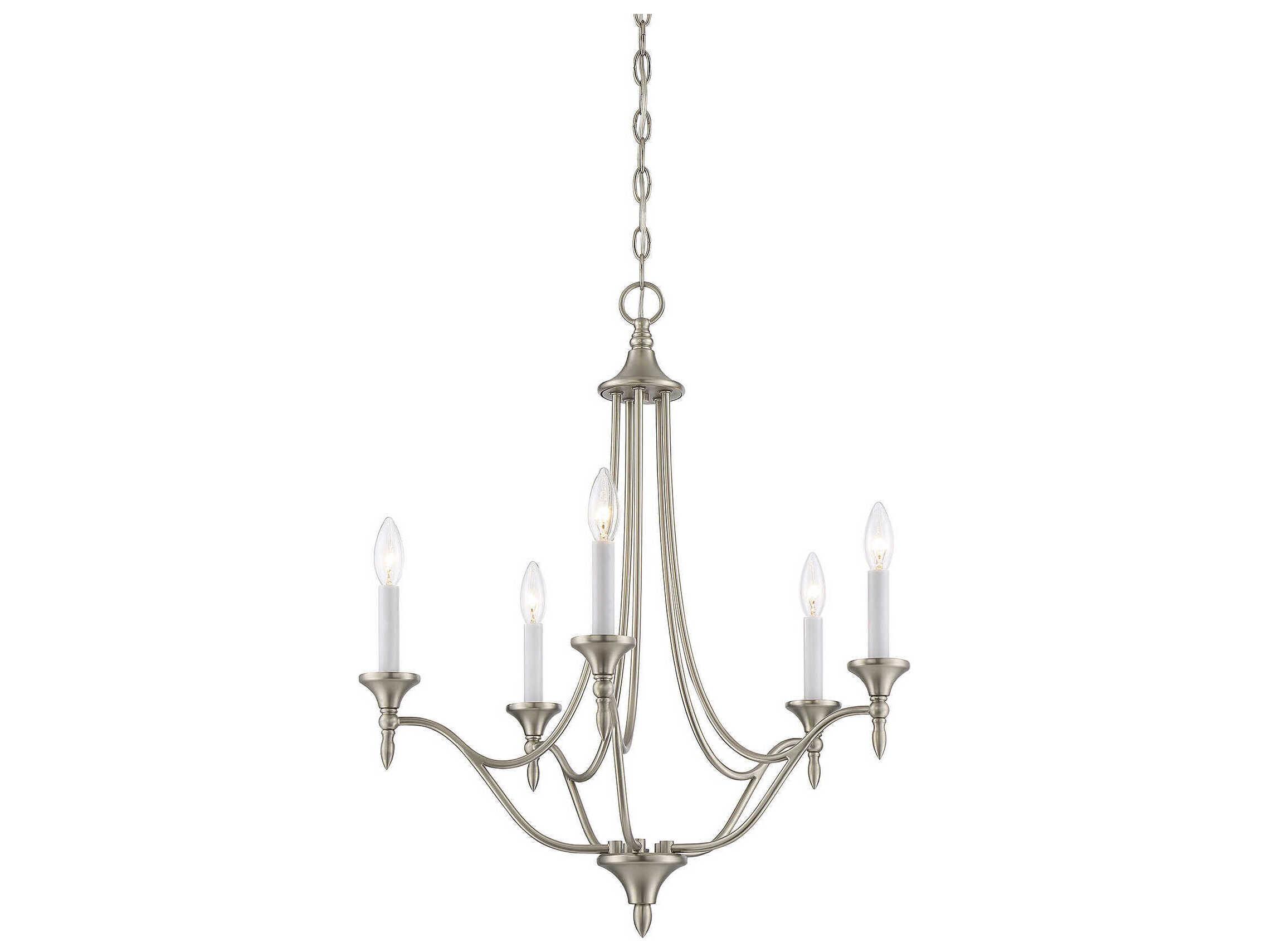 Savoy House Herndon 5-Light Satin Nickel Candelabra Chandelier