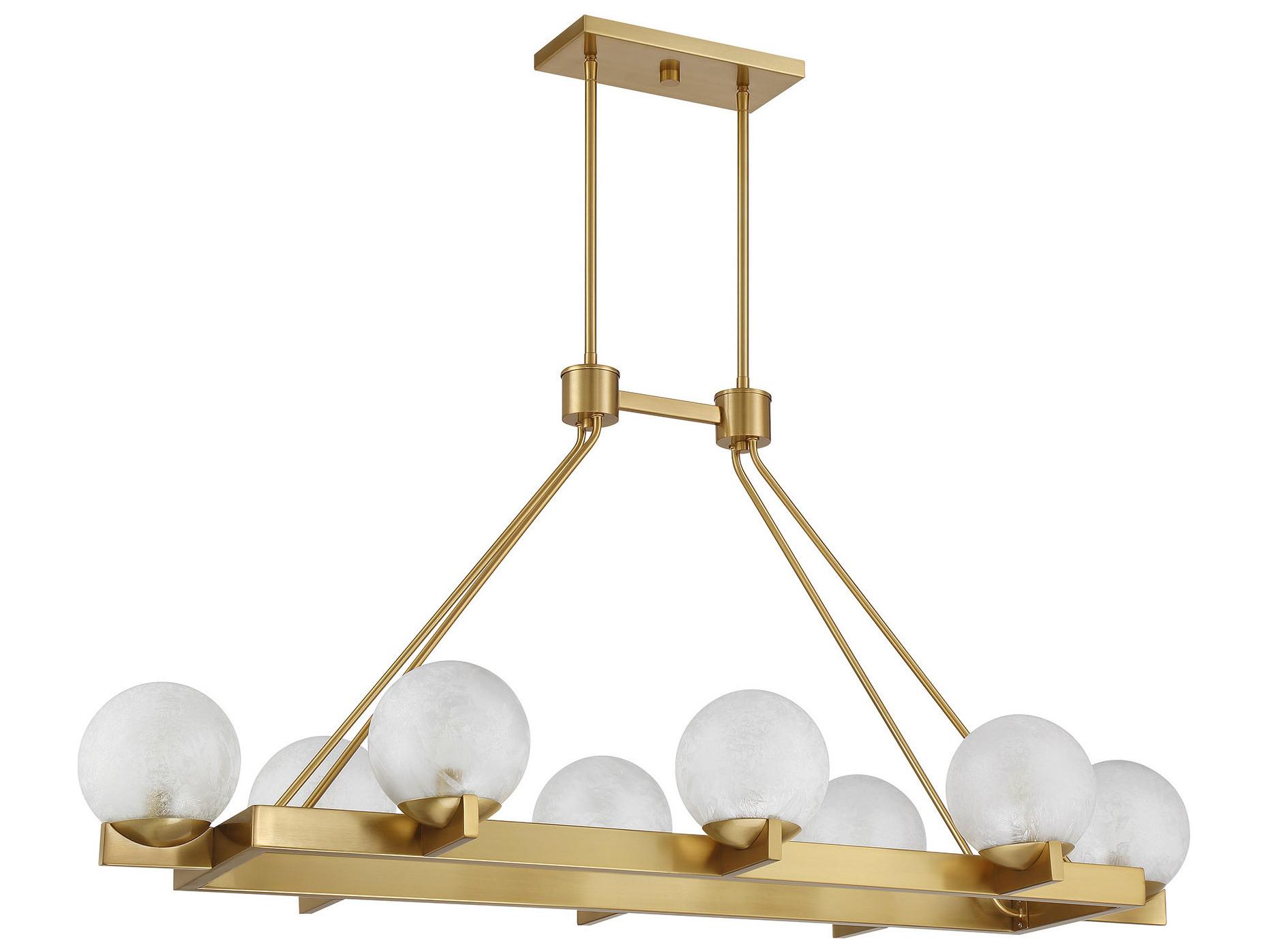 Savoy House Darien 8-Light Warm Brass Globe Island Pendant