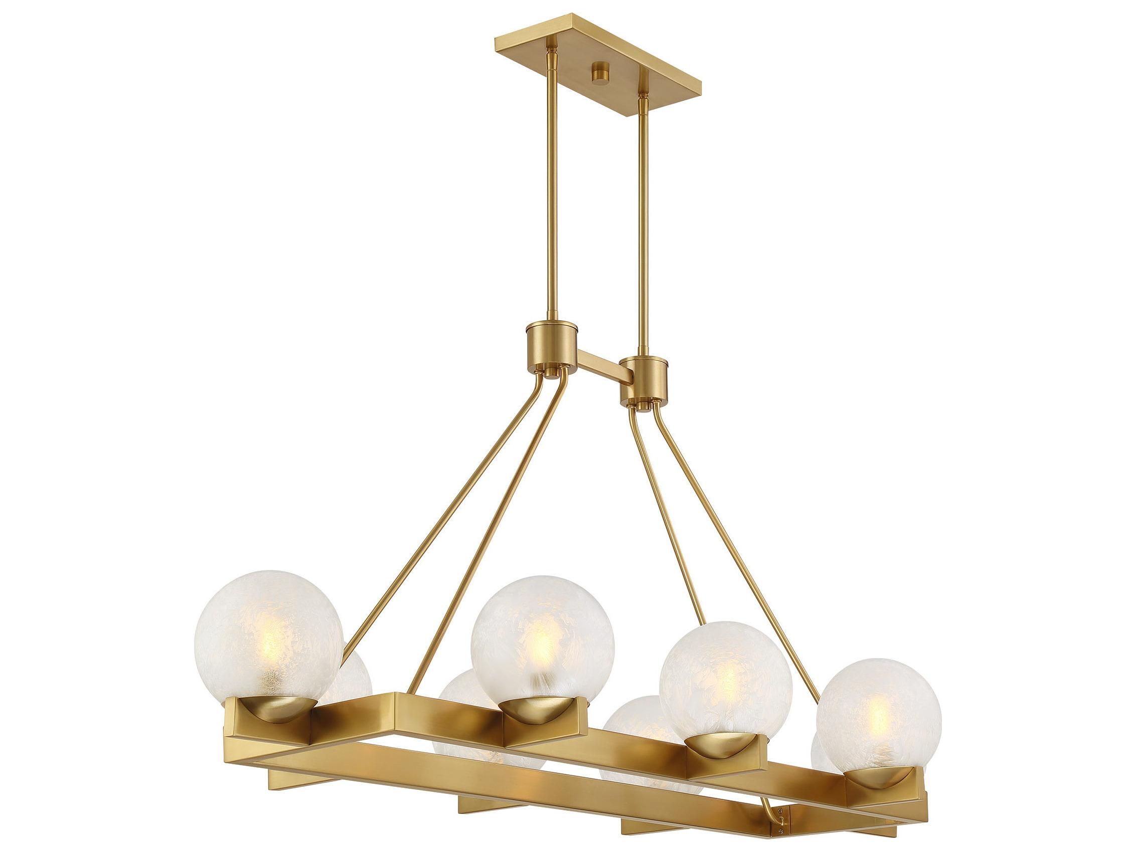 Savoy House Darien 8-Light Warm Brass Globe Island Pendant