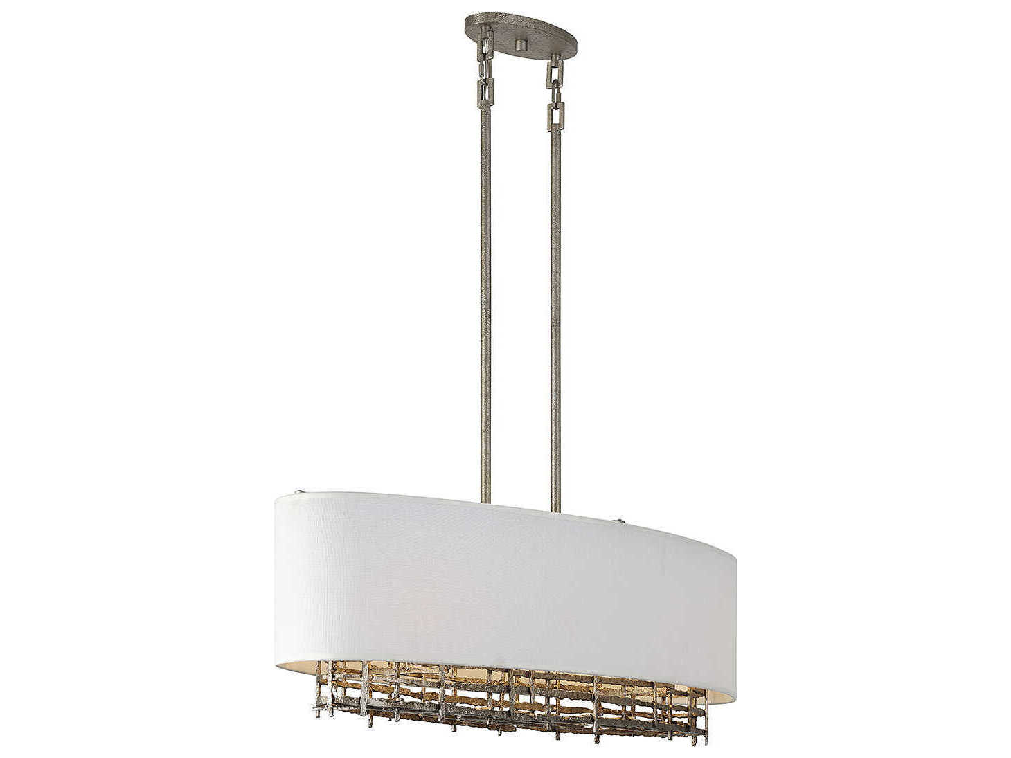 Savoy House Cameo 4-Light Champagne Luxe Silver Linear Island Pendant