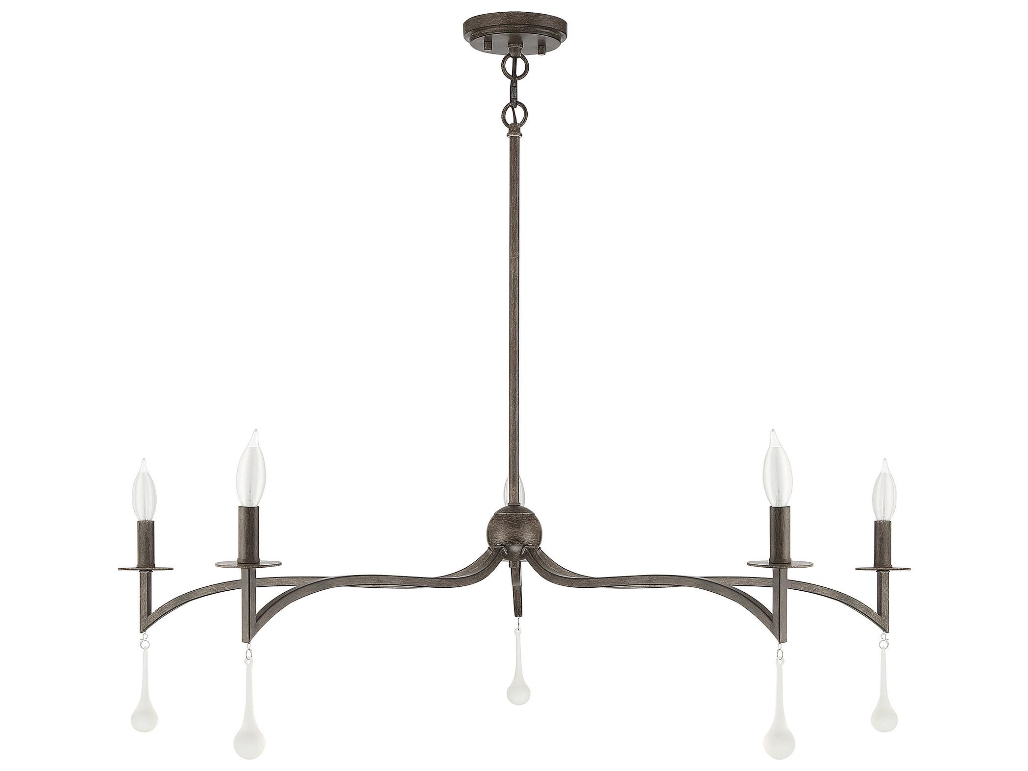 Savoy House Laramie 5-Light Chelsea Walnut Black Crystal Candelabra Chandelier