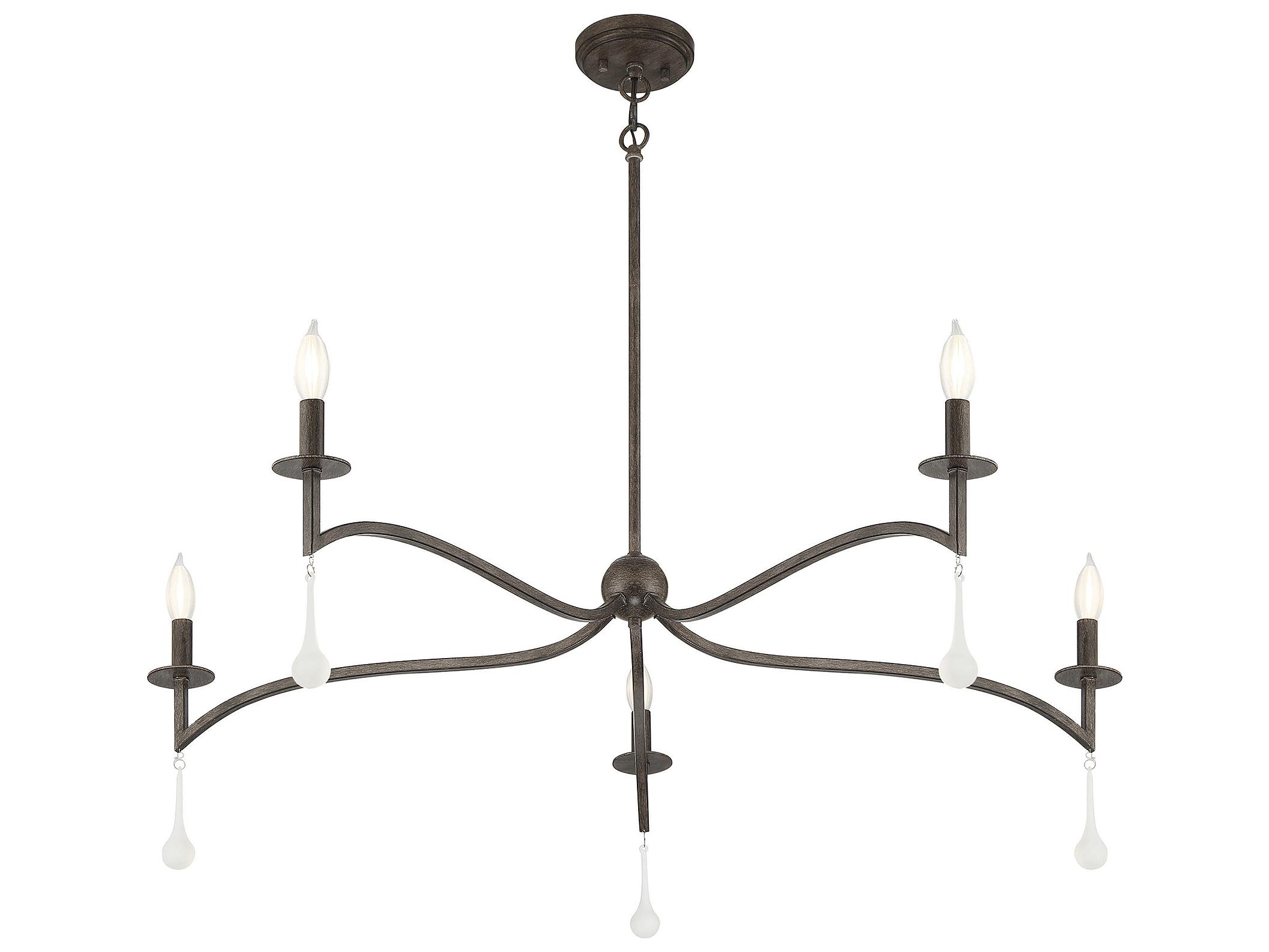 Savoy House Laramie 5-Light Chelsea Walnut Black Crystal Candelabra Chandelier