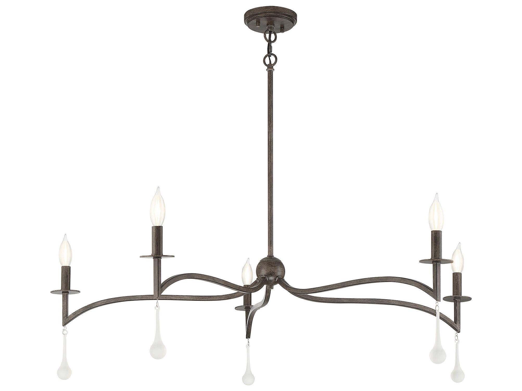Savoy House Laramie 5-Light Chelsea Walnut Black Crystal Candelabra Chandelier