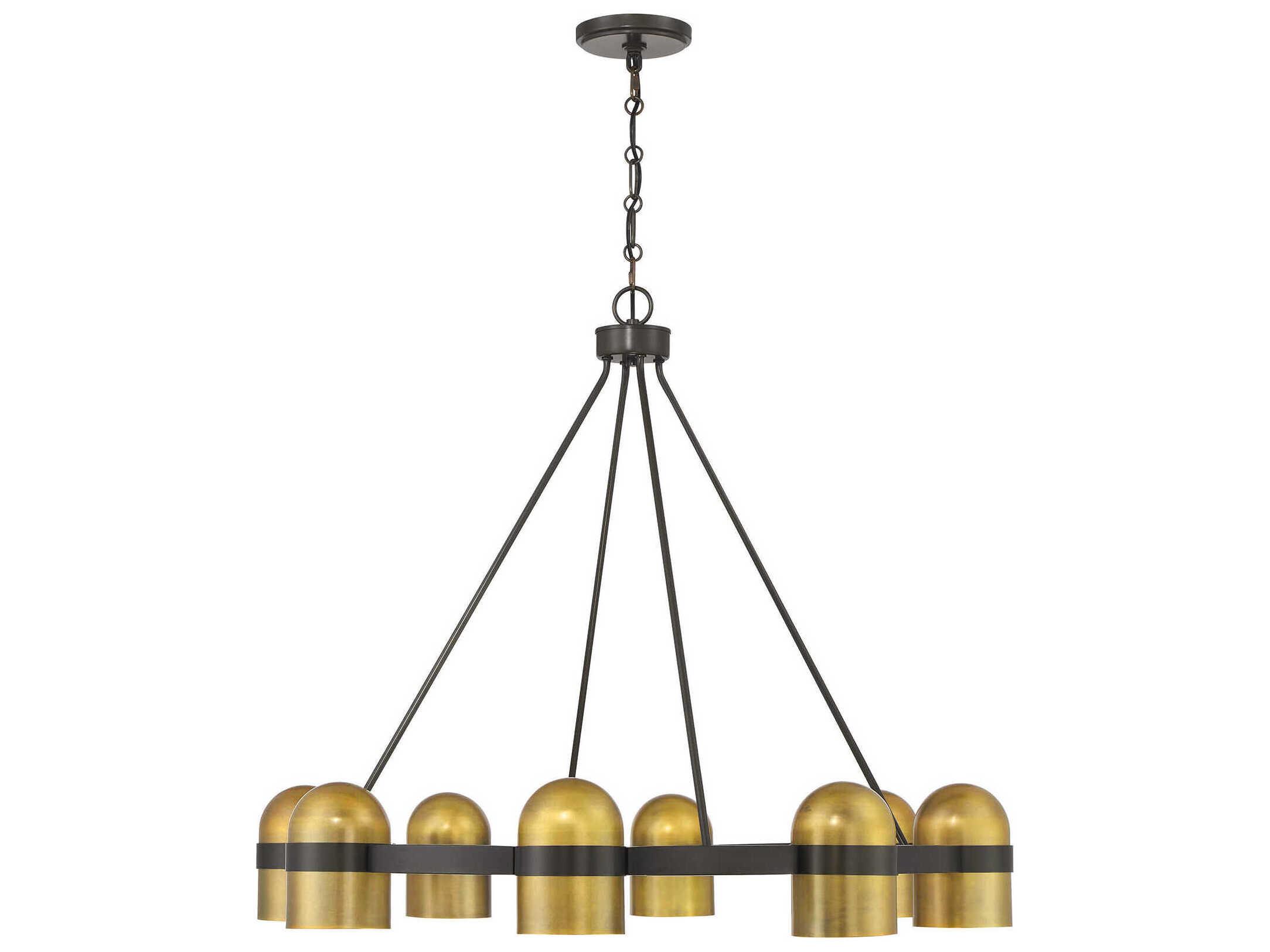 Savoy House Andover 8-Light Mediterranean Bronze And Riviera Brass Dome Round Chandelier