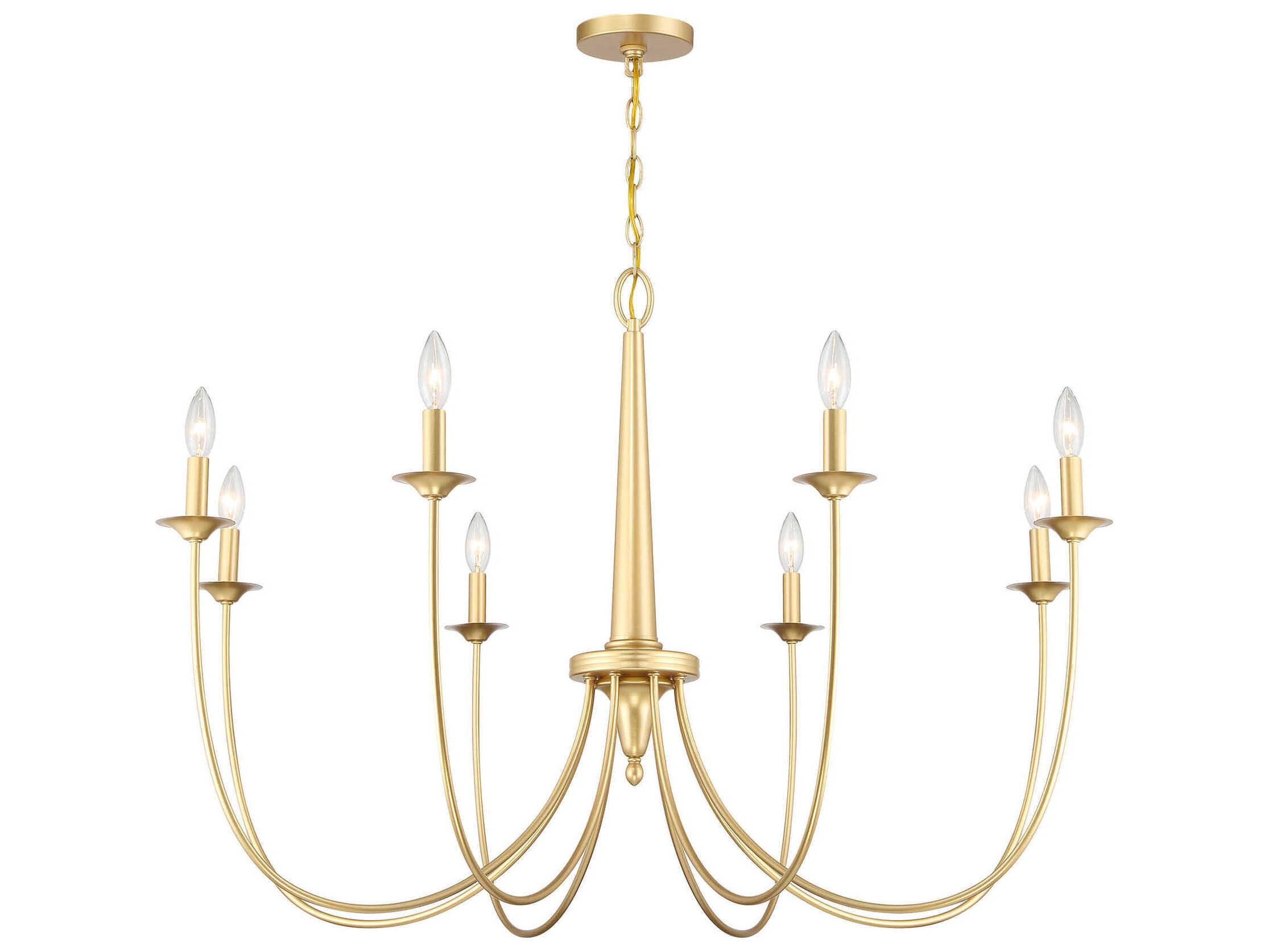 Savoy House Stonecrest 8-Light French Gold Candelabra Chandelier