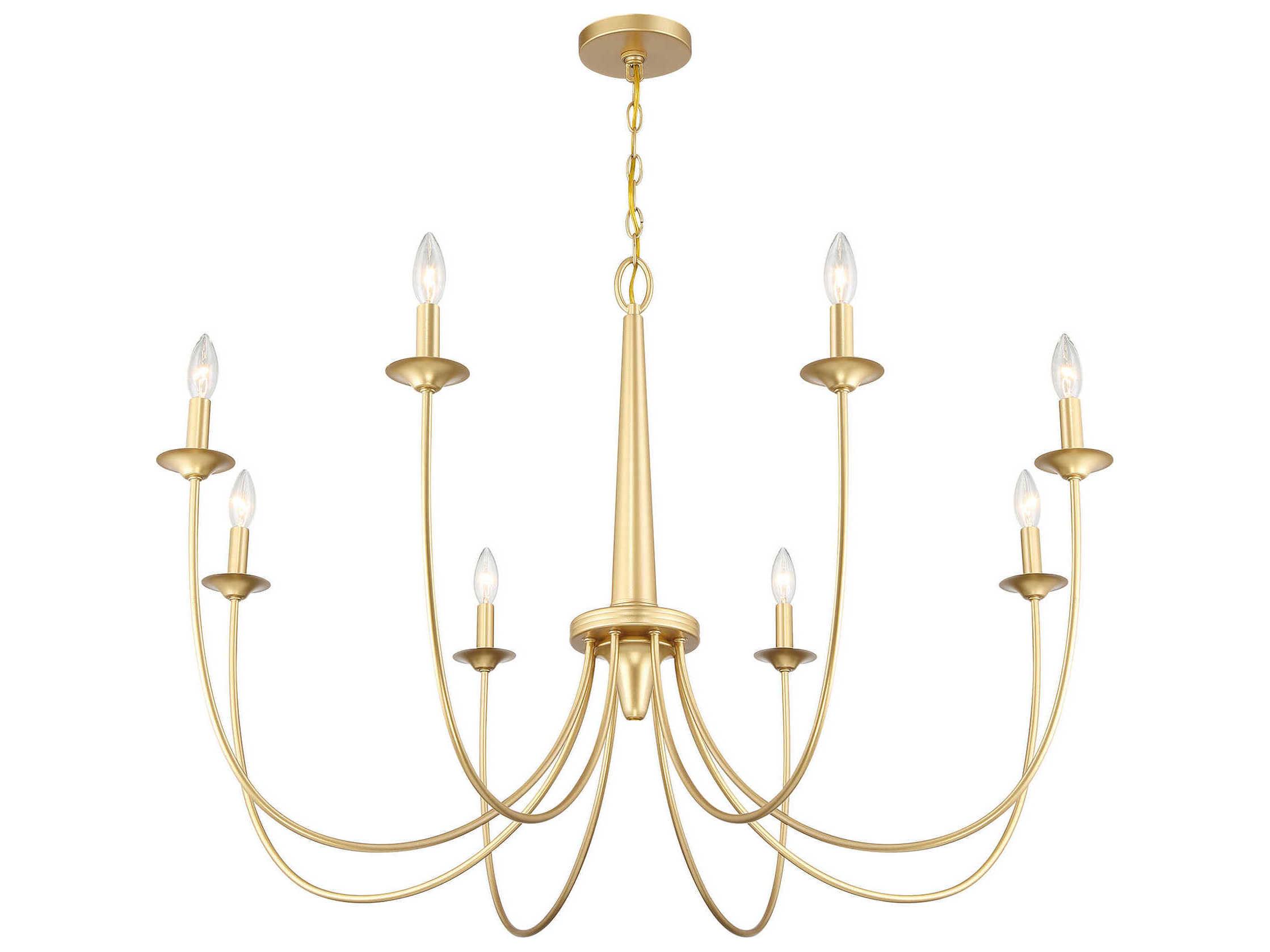 Savoy House Stonecrest 8-Light French Gold Candelabra Chandelier