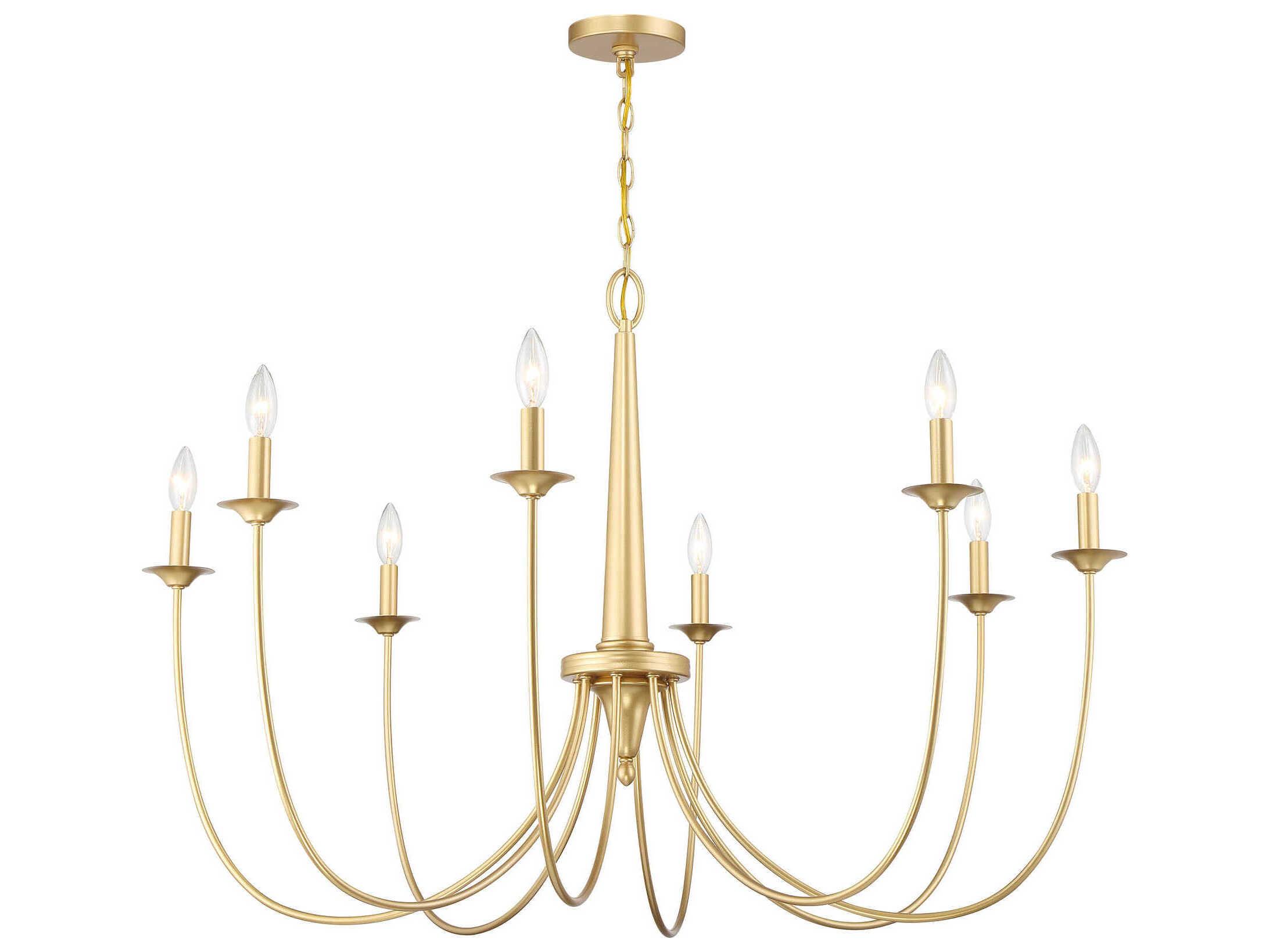 Savoy House Stonecrest 8-Light French Gold Candelabra Chandelier
