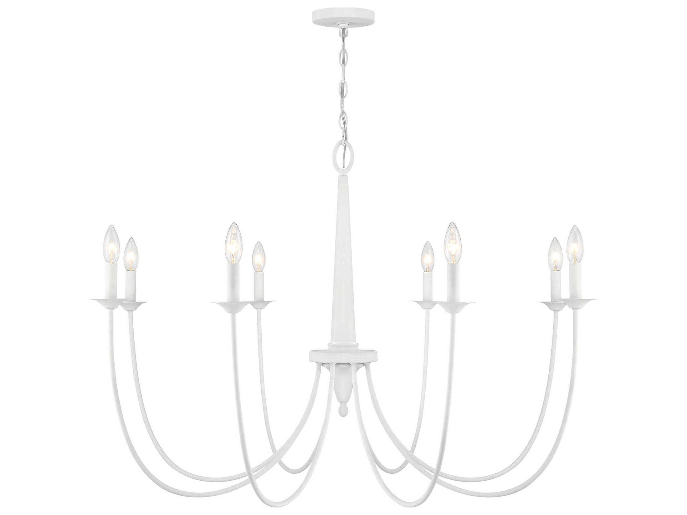 Savoy House Stonecrest 8-Light Bisque White Candelabra Chandelier