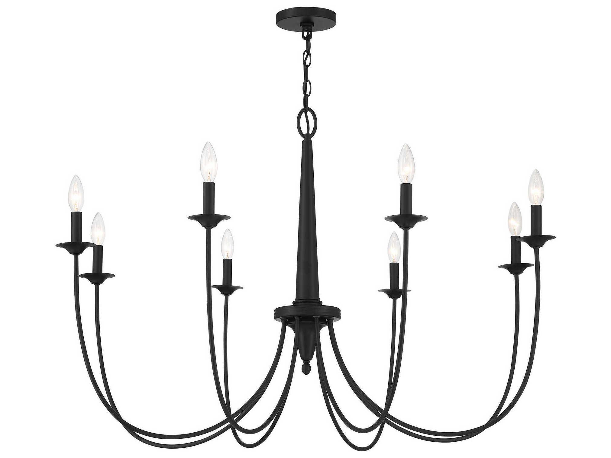 Savoy House Stonecrest 8-Light Matte Black Candelabra Chandelier