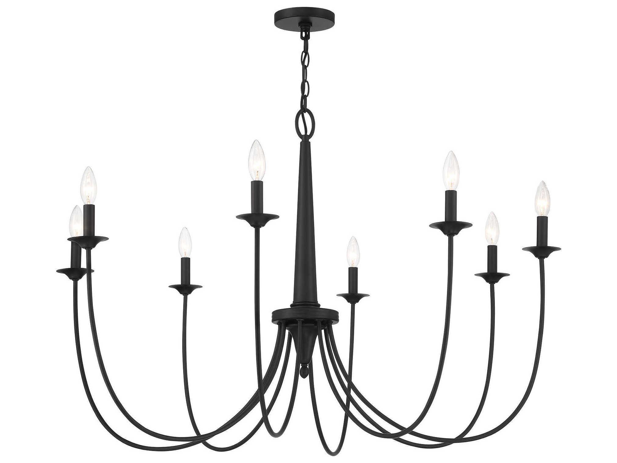 Savoy House Stonecrest 8-Light Matte Black Candelabra Chandelier