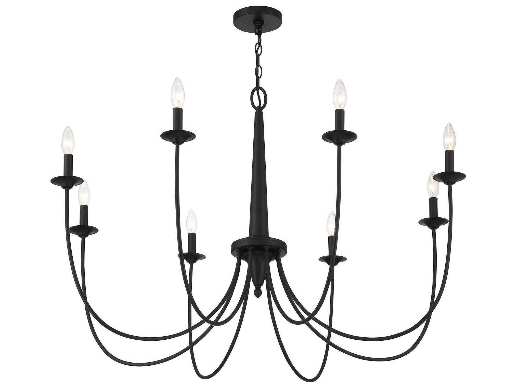 Savoy House Stonecrest 8-Light Matte Black Candelabra Chandelier