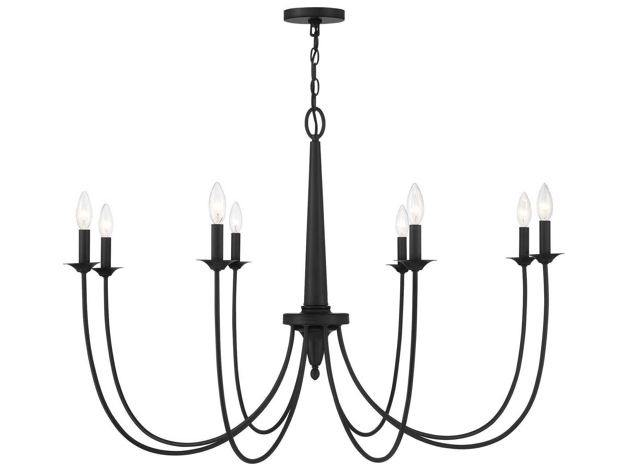Savoy House Stonecrest 8-Light Matte Black Candelabra Chandelier