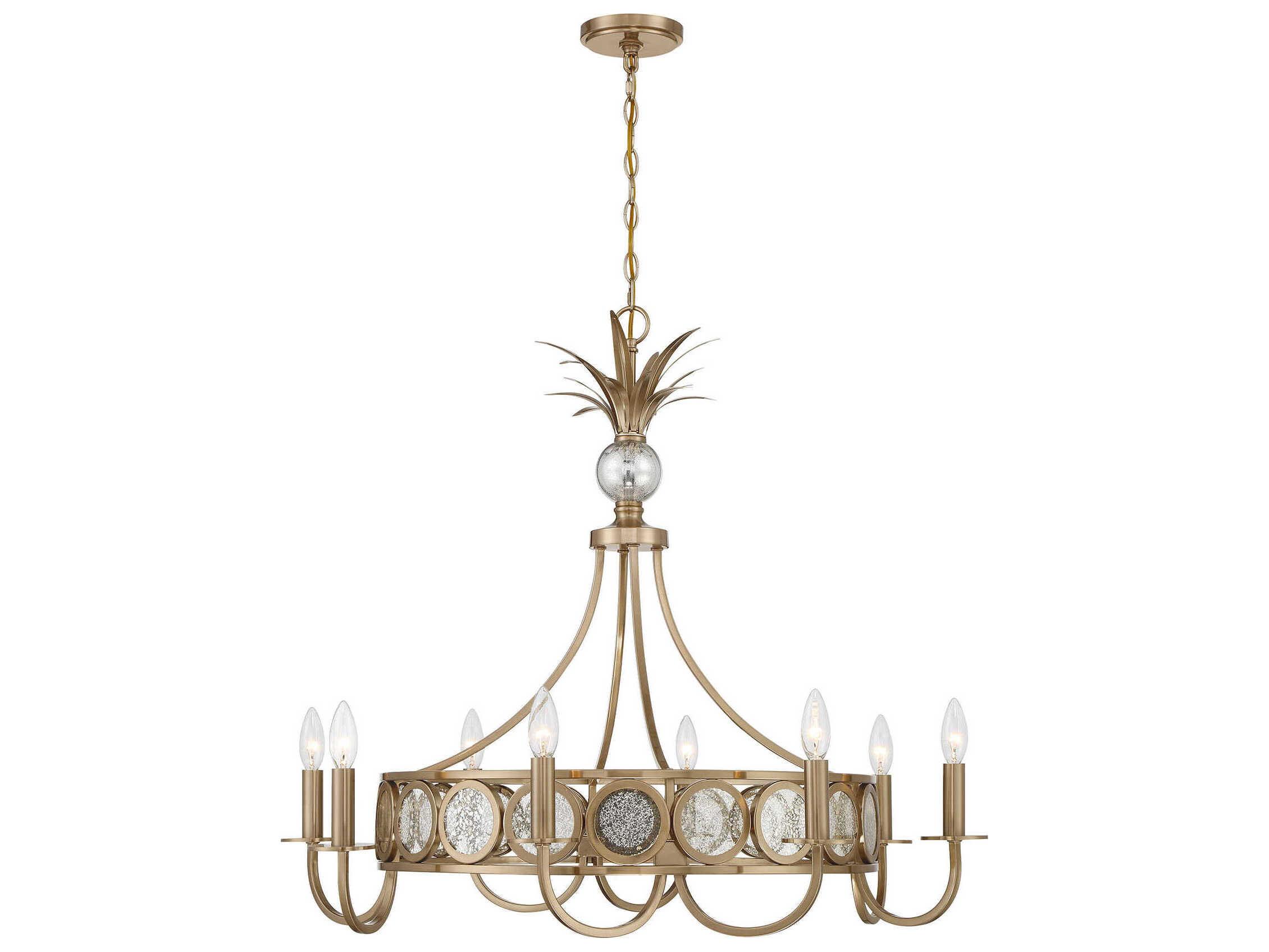 Savoy House Hearst 8-Light Noble Brass Candelabra Round Chandelier