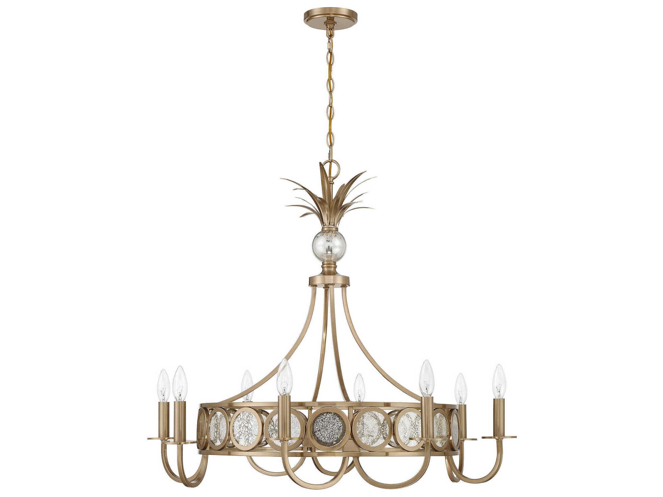 Savoy House Hearst 8-Light Noble Brass Candelabra Round Chandelier