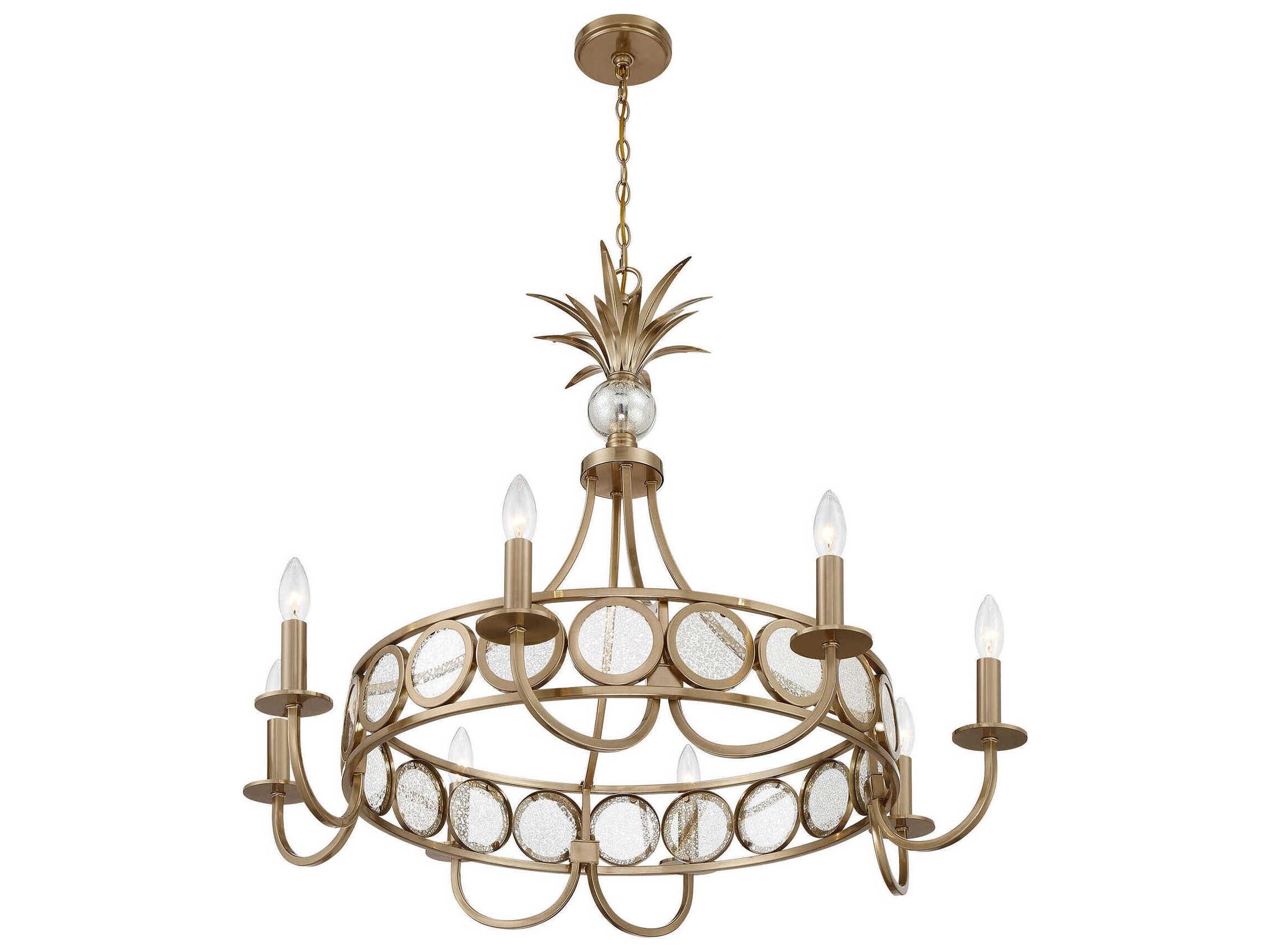 Savoy House Hearst 8-Light Noble Brass Candelabra Round Chandelier