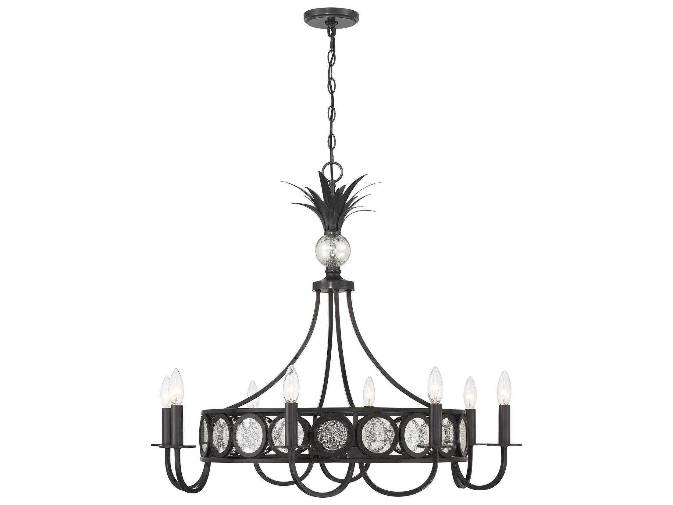 Savoy House Hearst 8-Light Black Tourmaline Candelabra Round Chandelier