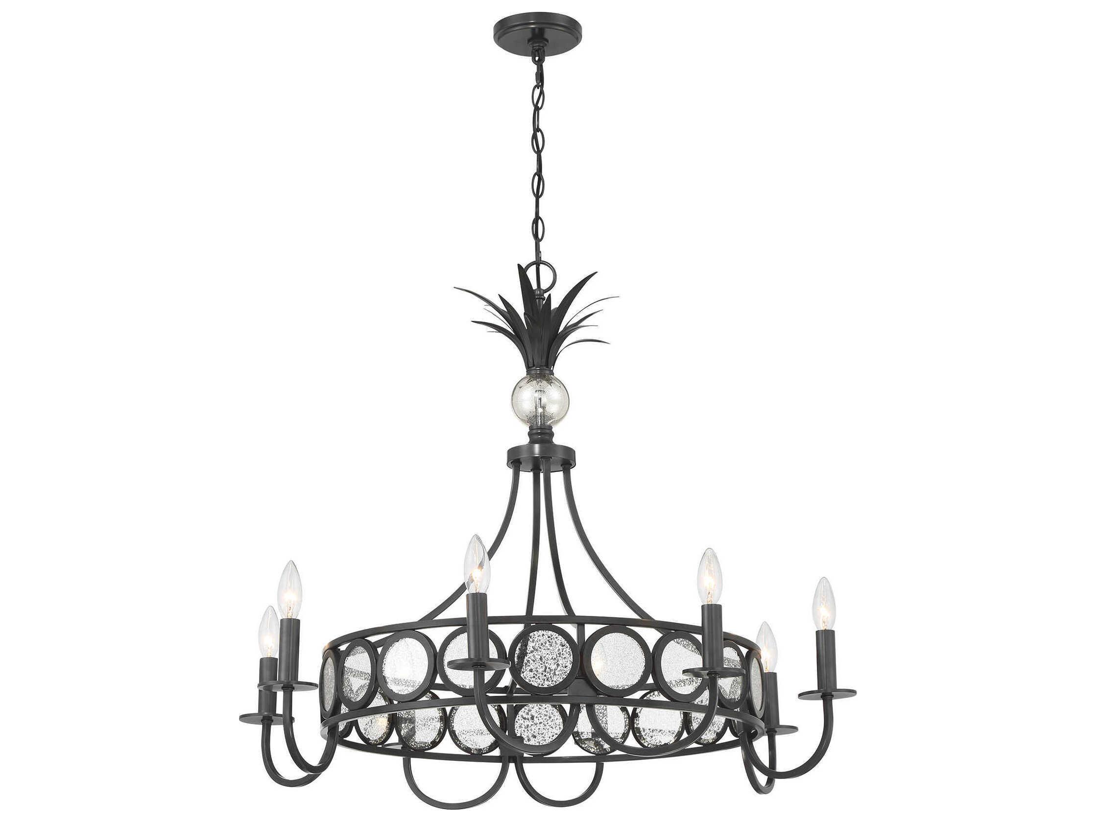 Savoy House Hearst 8-Light Black Tourmaline Candelabra Round Chandelier