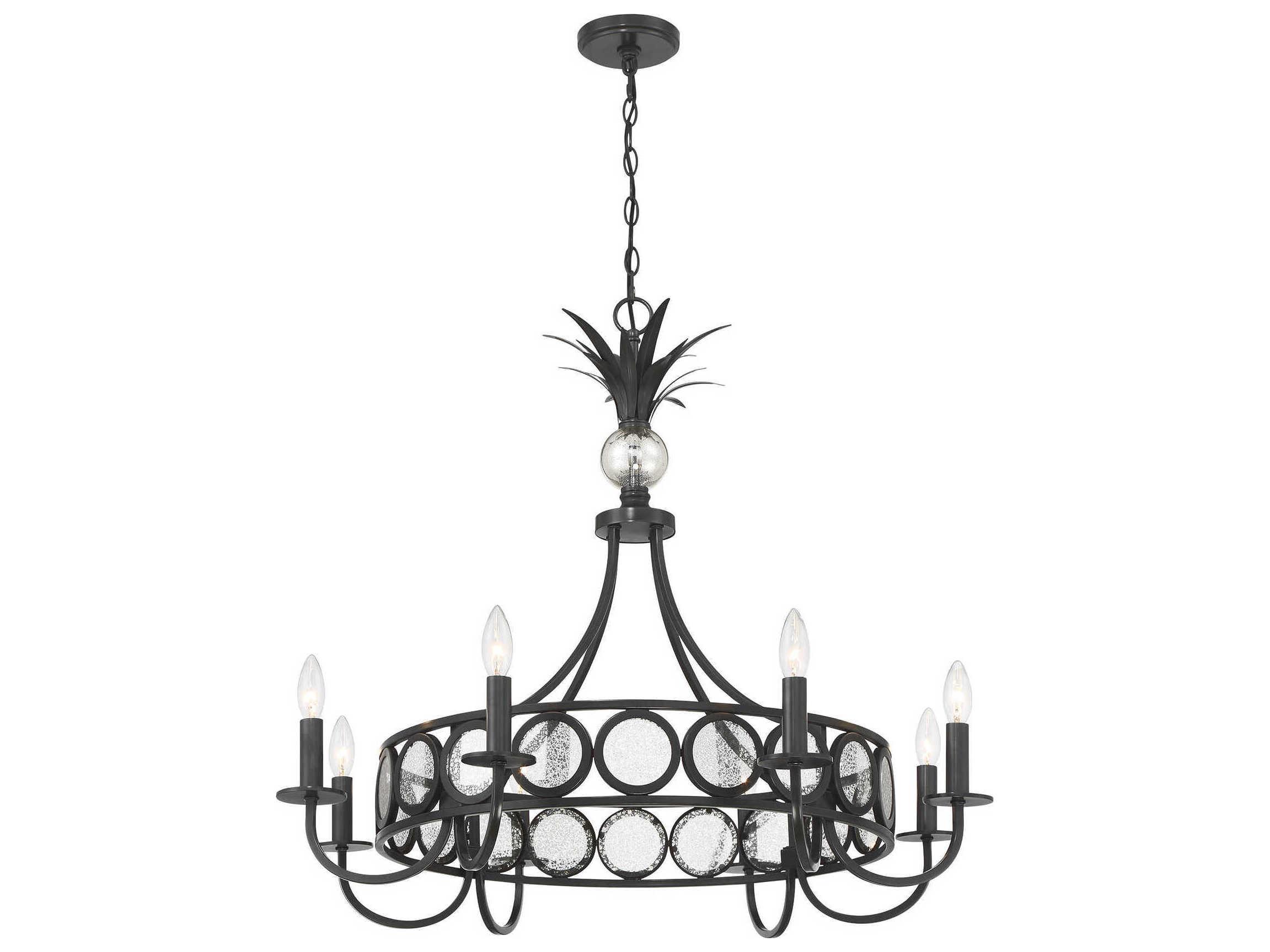 Savoy House Hearst 8-Light Black Tourmaline Candelabra Round Chandelier