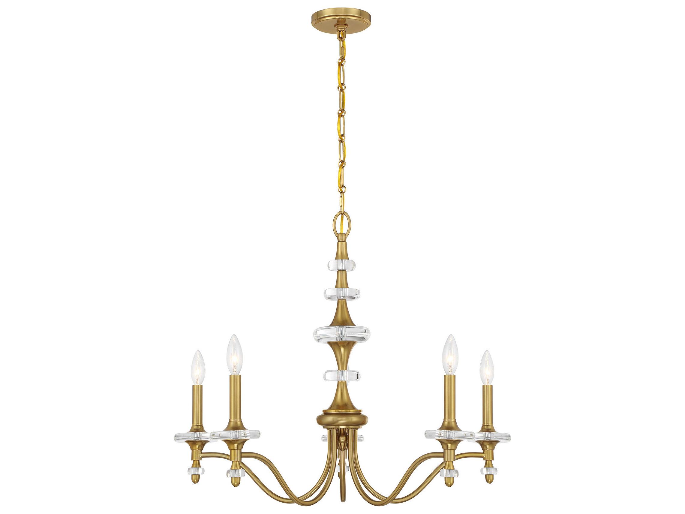 Savoy House Champlain 5-Light Warm Brass Traditional Candelabra Chandelier