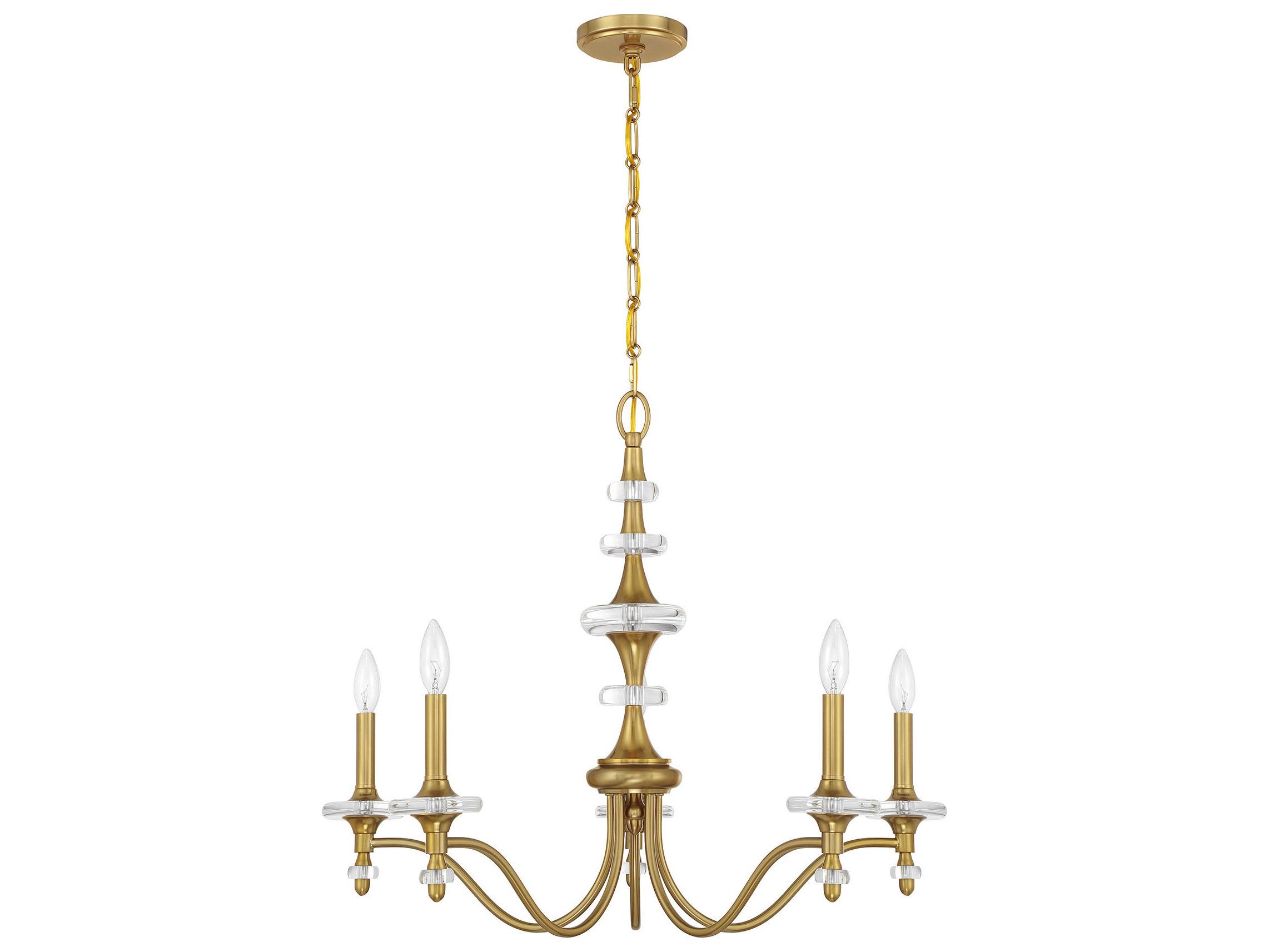 Savoy House Champlain 5-Light Warm Brass Traditional Candelabra Chandelier