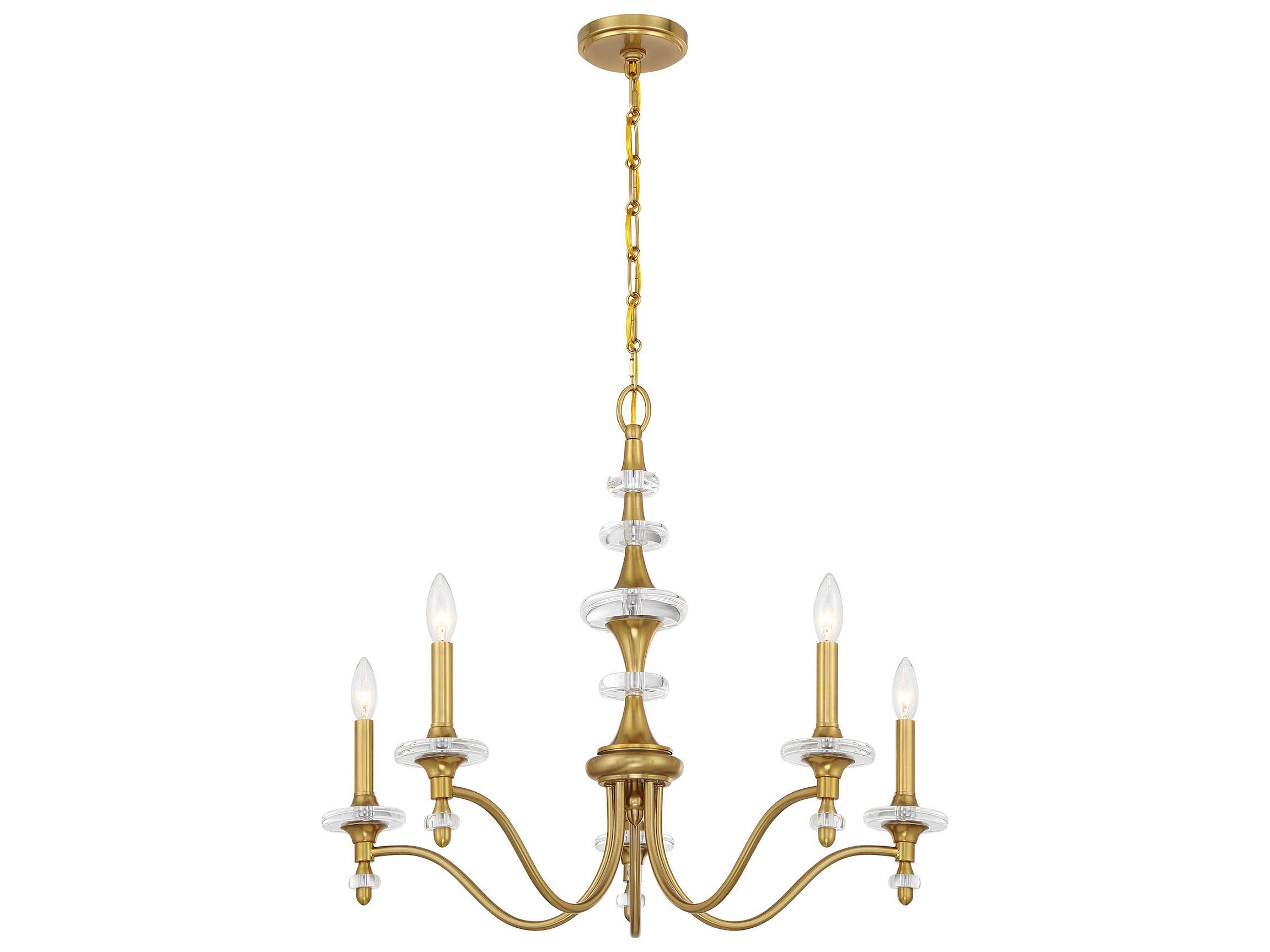 Savoy House Champlain 5-Light Warm Brass Traditional Candelabra Chandelier