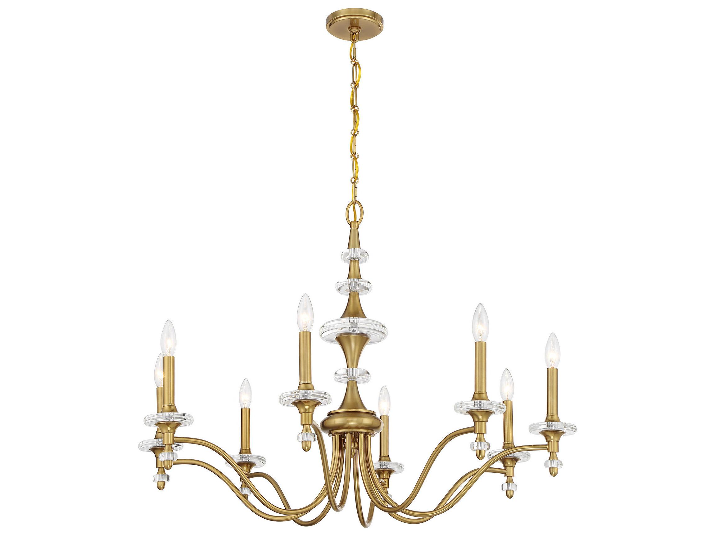 Savoy House Champlain 8-Light Warm Brass Traditional Candelabra Chandelier